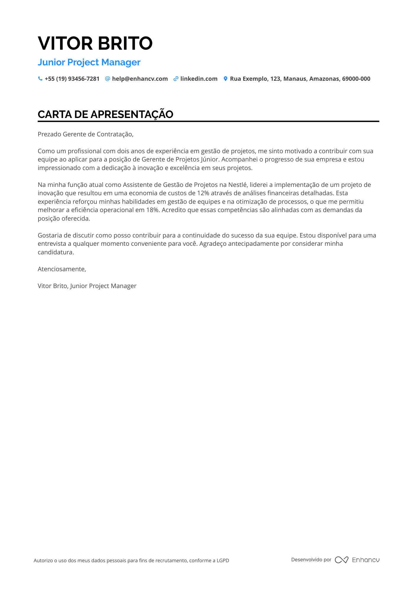 Gerente de Projetos Júnior