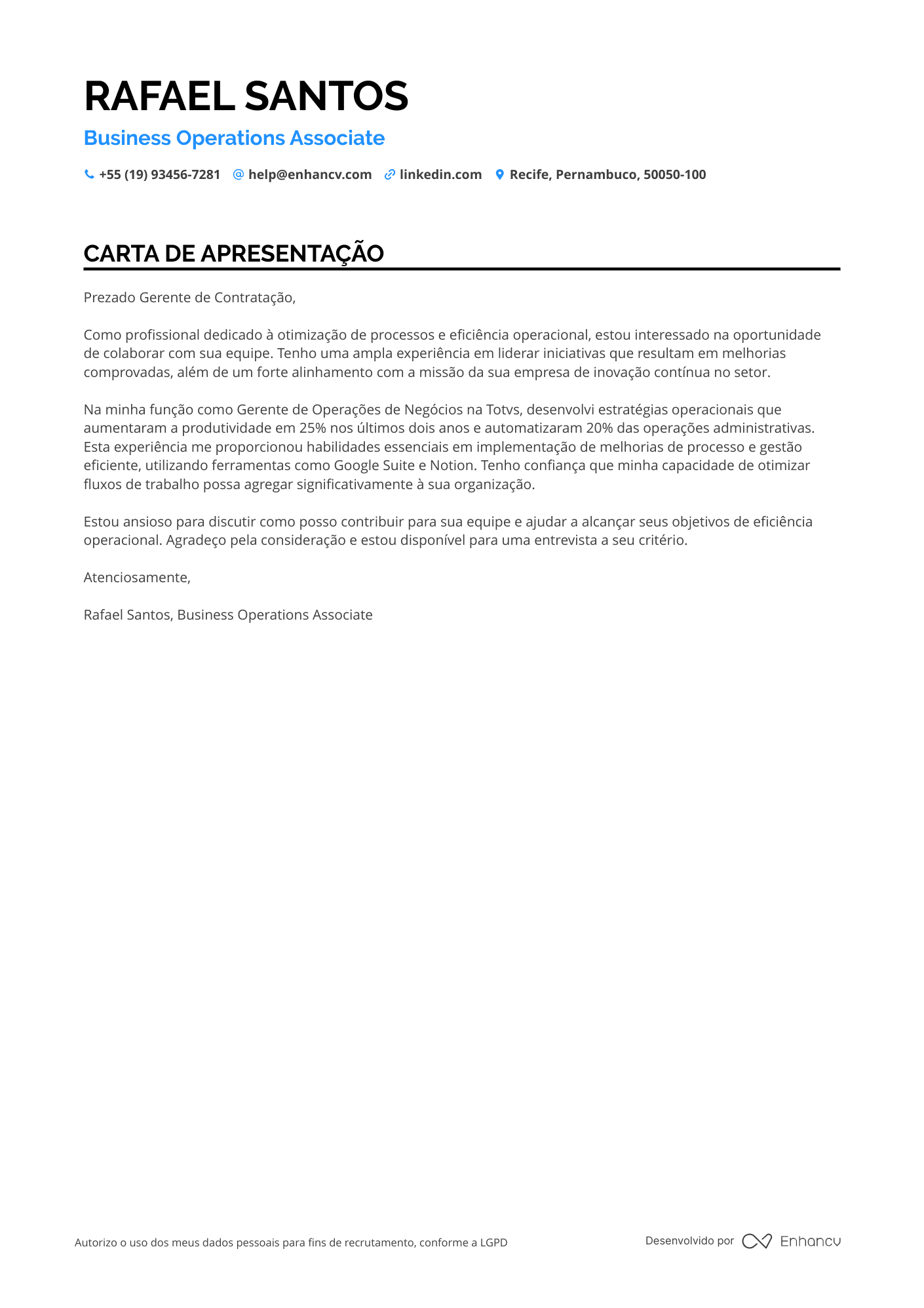Coordenador Financeiro de Operações
