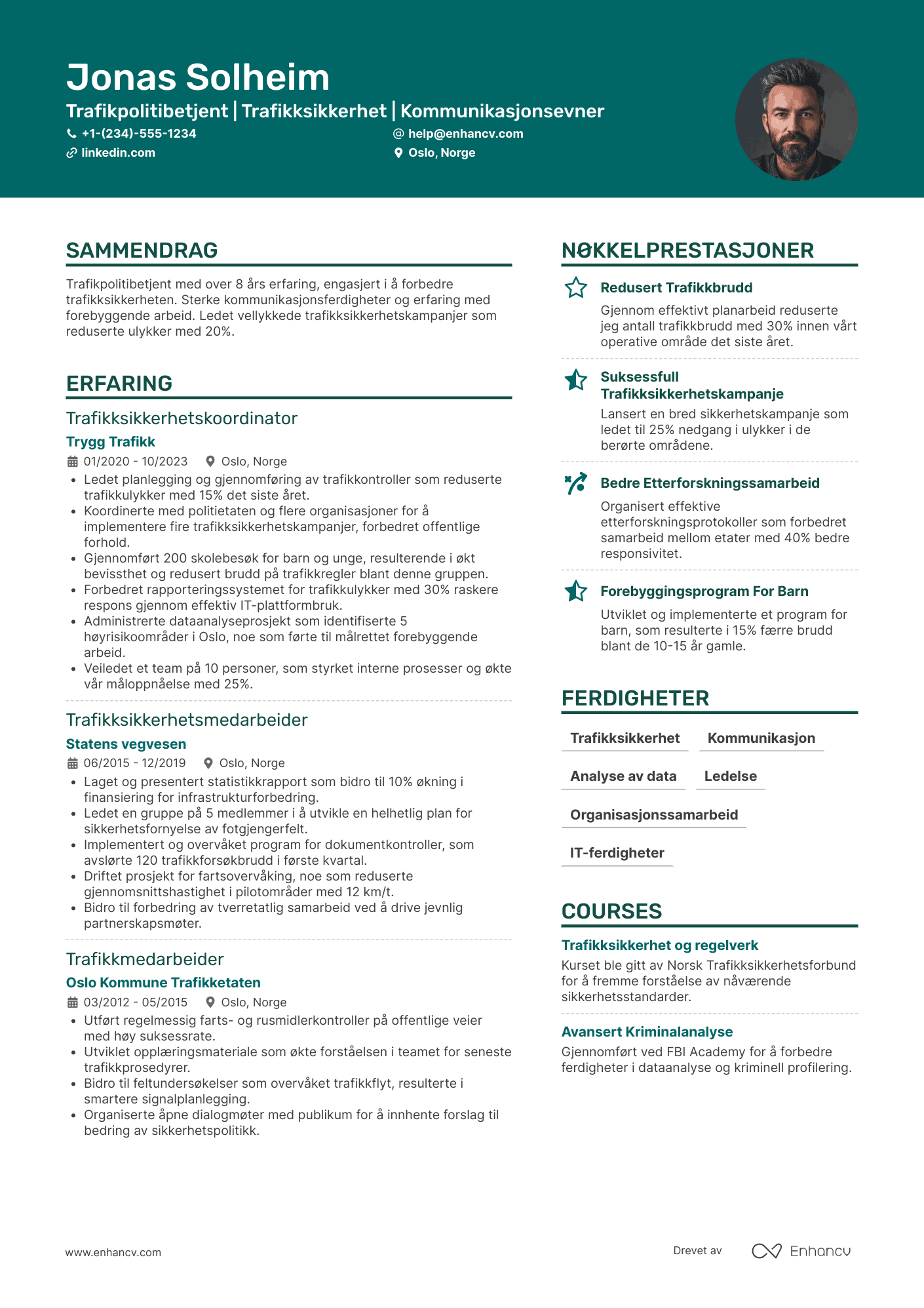 CV for Trafikpolitibetjent