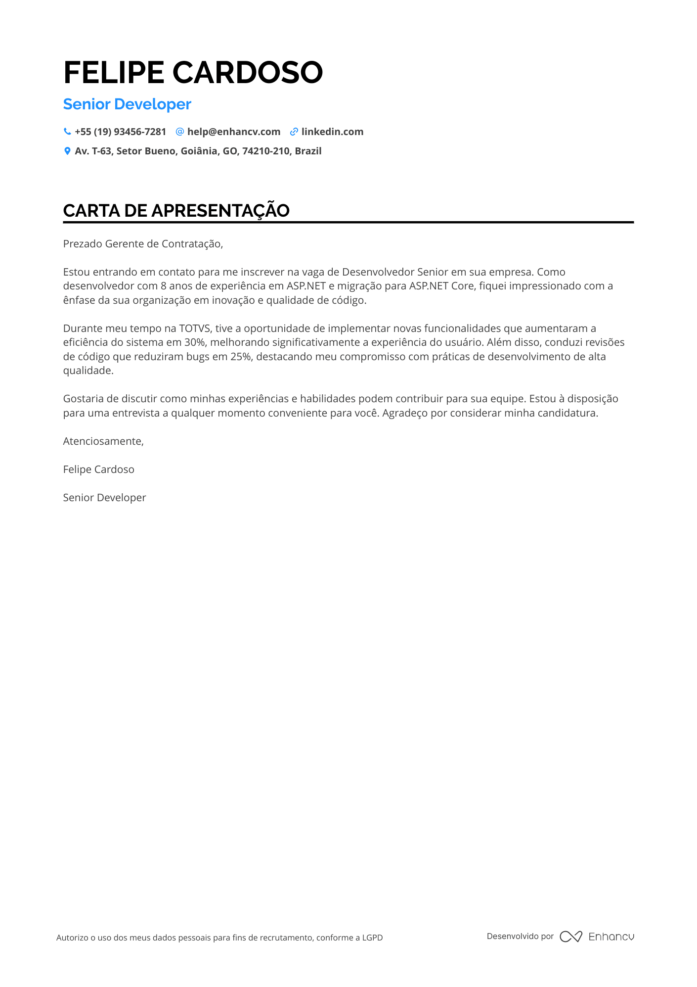 Desenvolvedor Microsoft Sênior