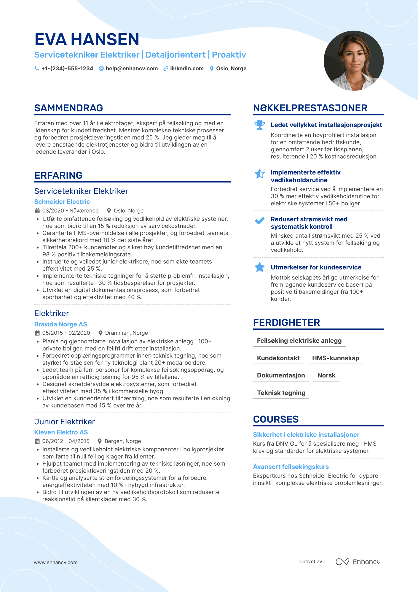 CV for Servicetekniker Elektriker