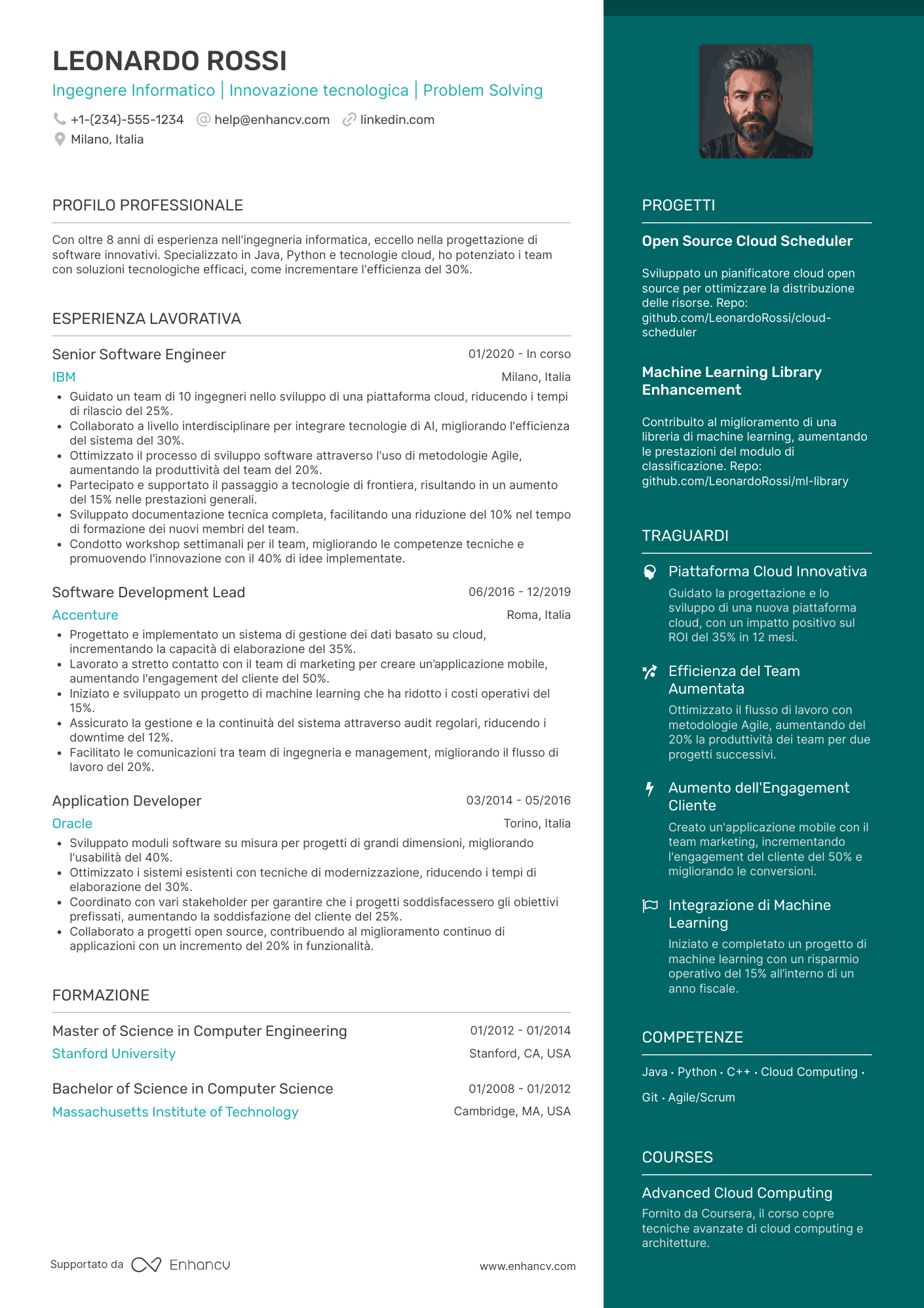 Curriculum ingegnere informatico