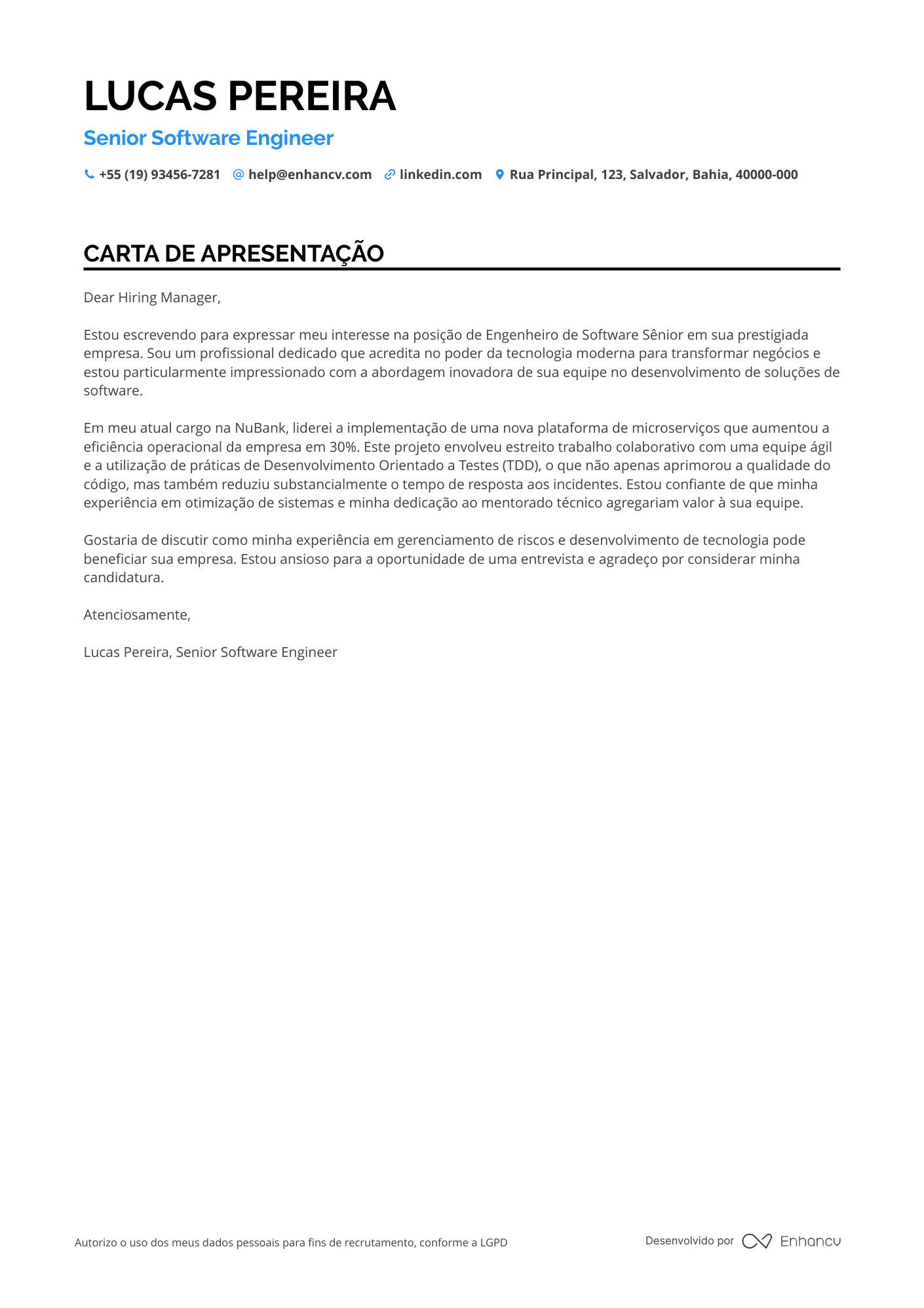 Engenheiro de software Sênior