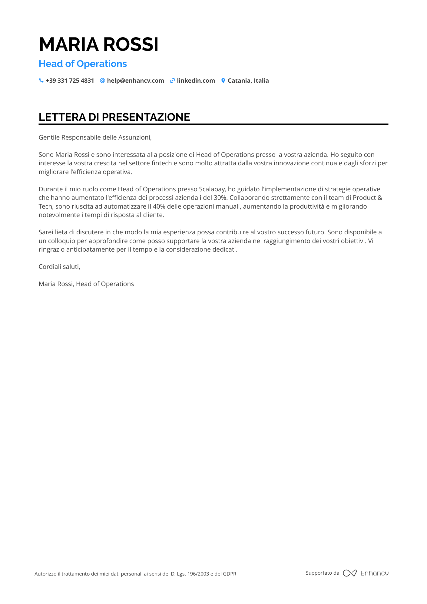 Responsabile delle Operazioni Amazon
