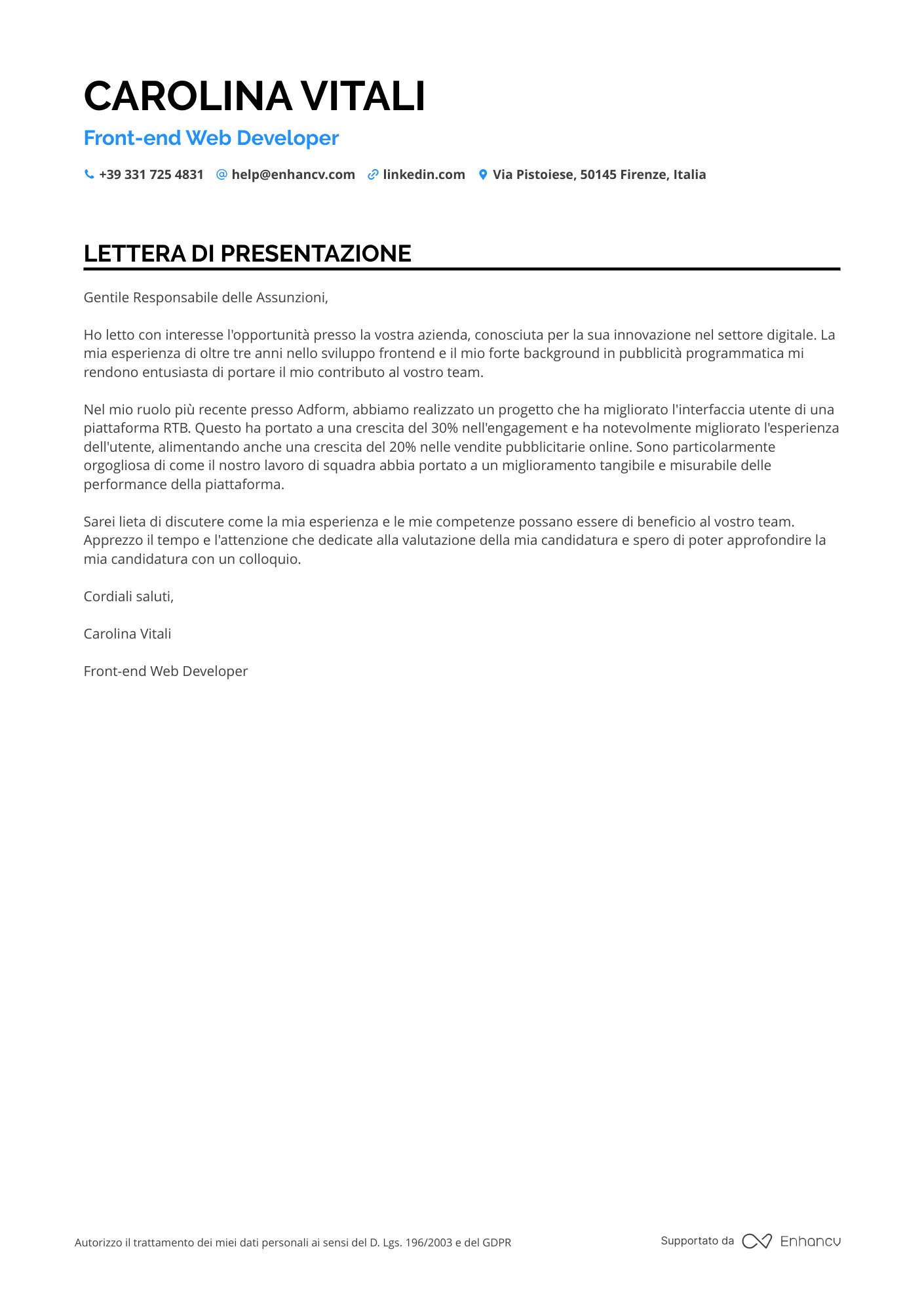Sviluppatore Web Prima Esperienza