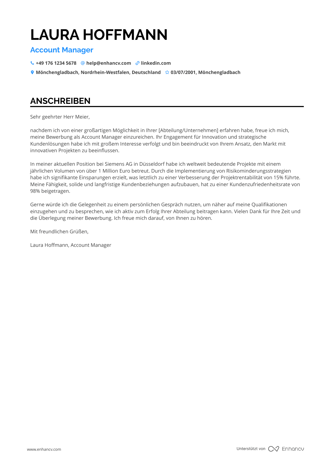 Account Manager für Projektmanagement