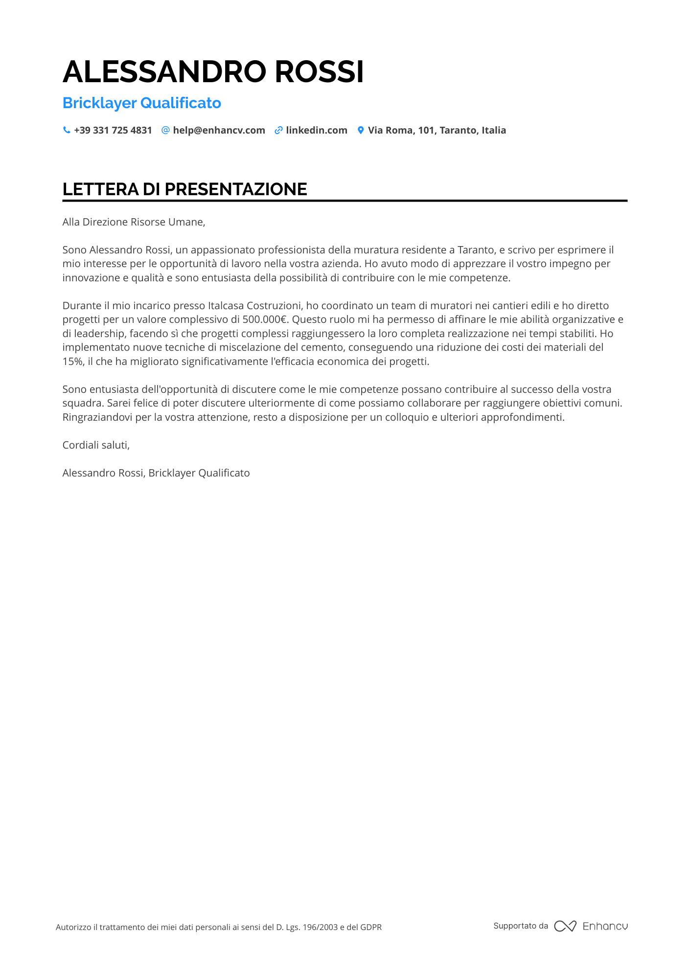 Muratore di Costruzioni Commerciali
