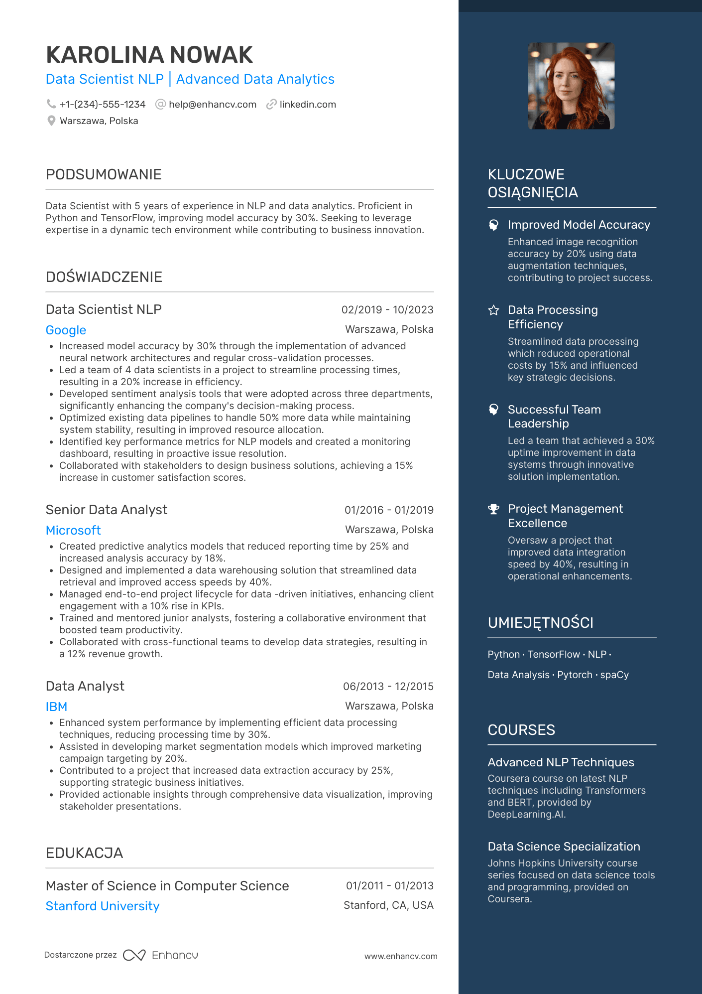 CV dla NLP Data Scientist
