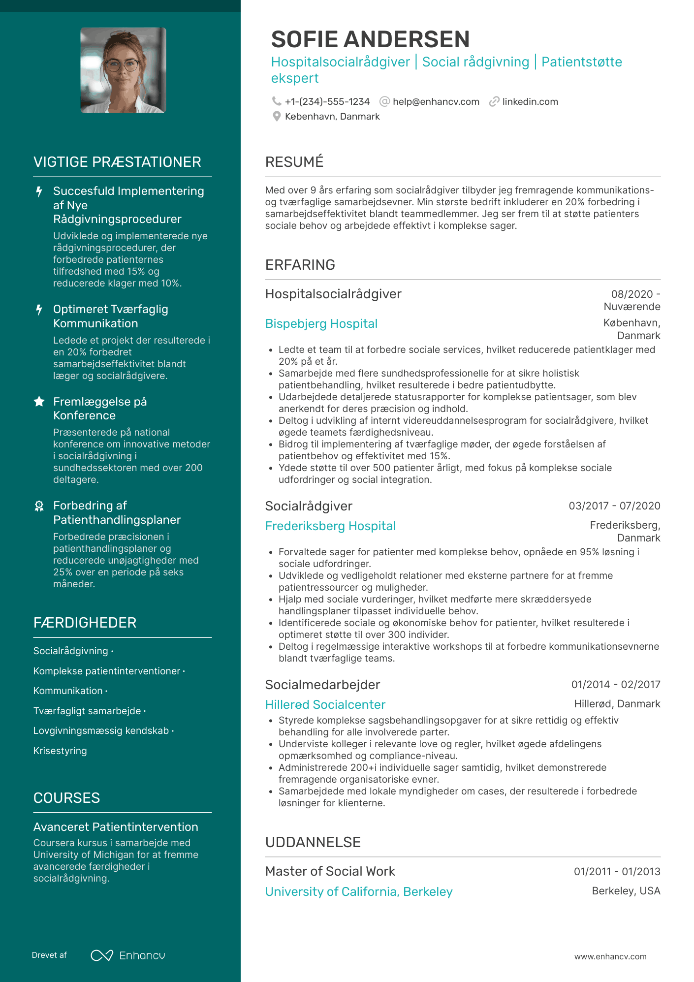 CV til Hospitalsocialrådgiver