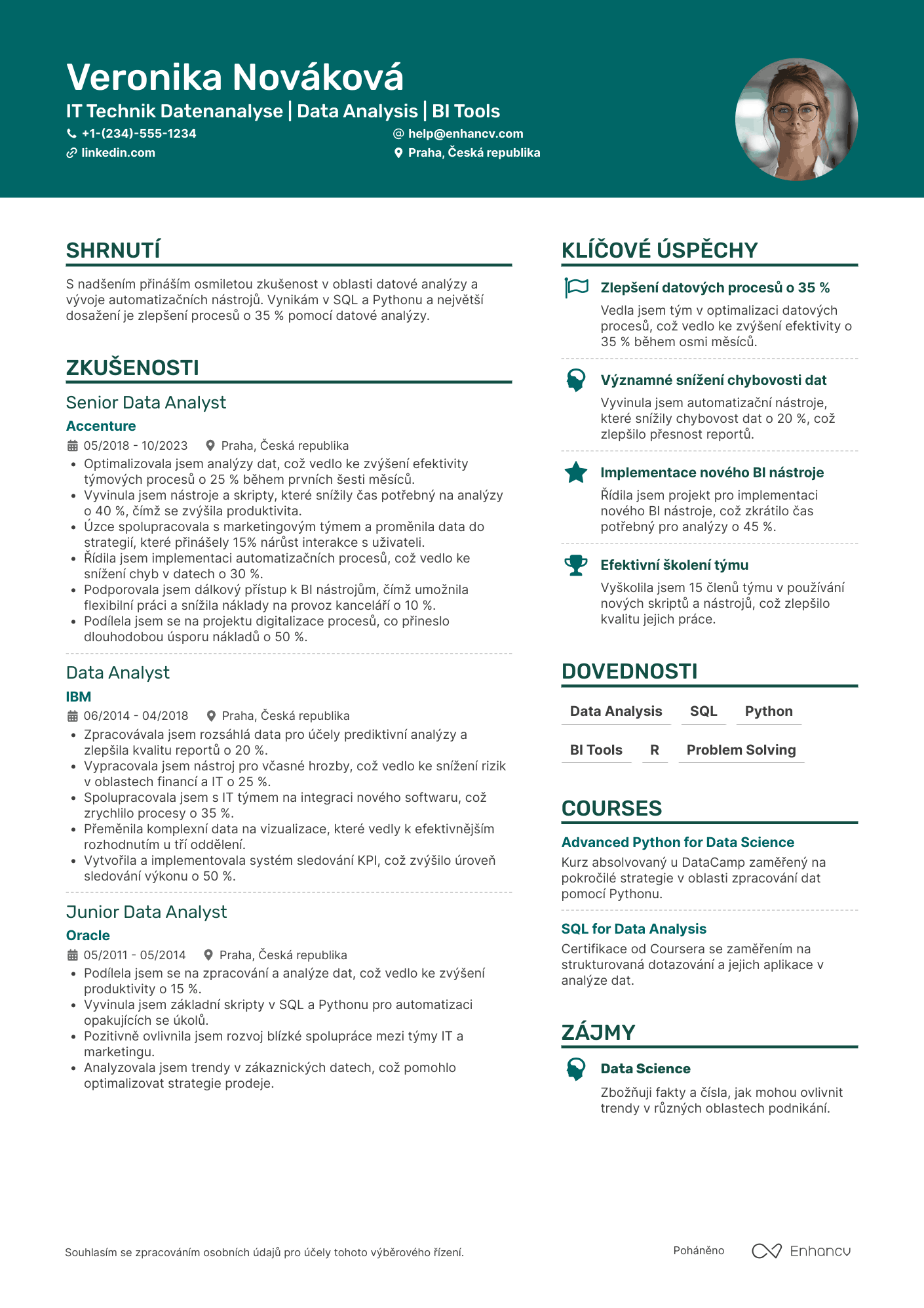 Životopis pro IT Technik Datenanalyse