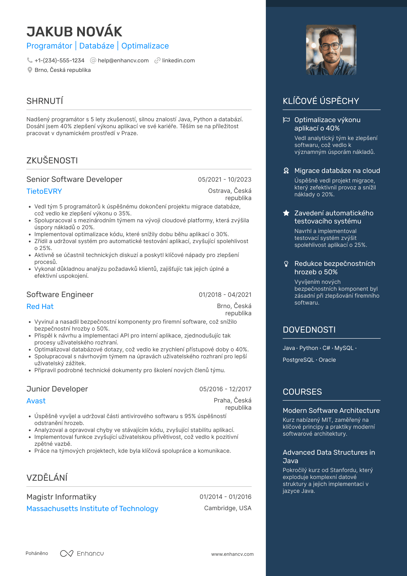 Elegantní CV šablona