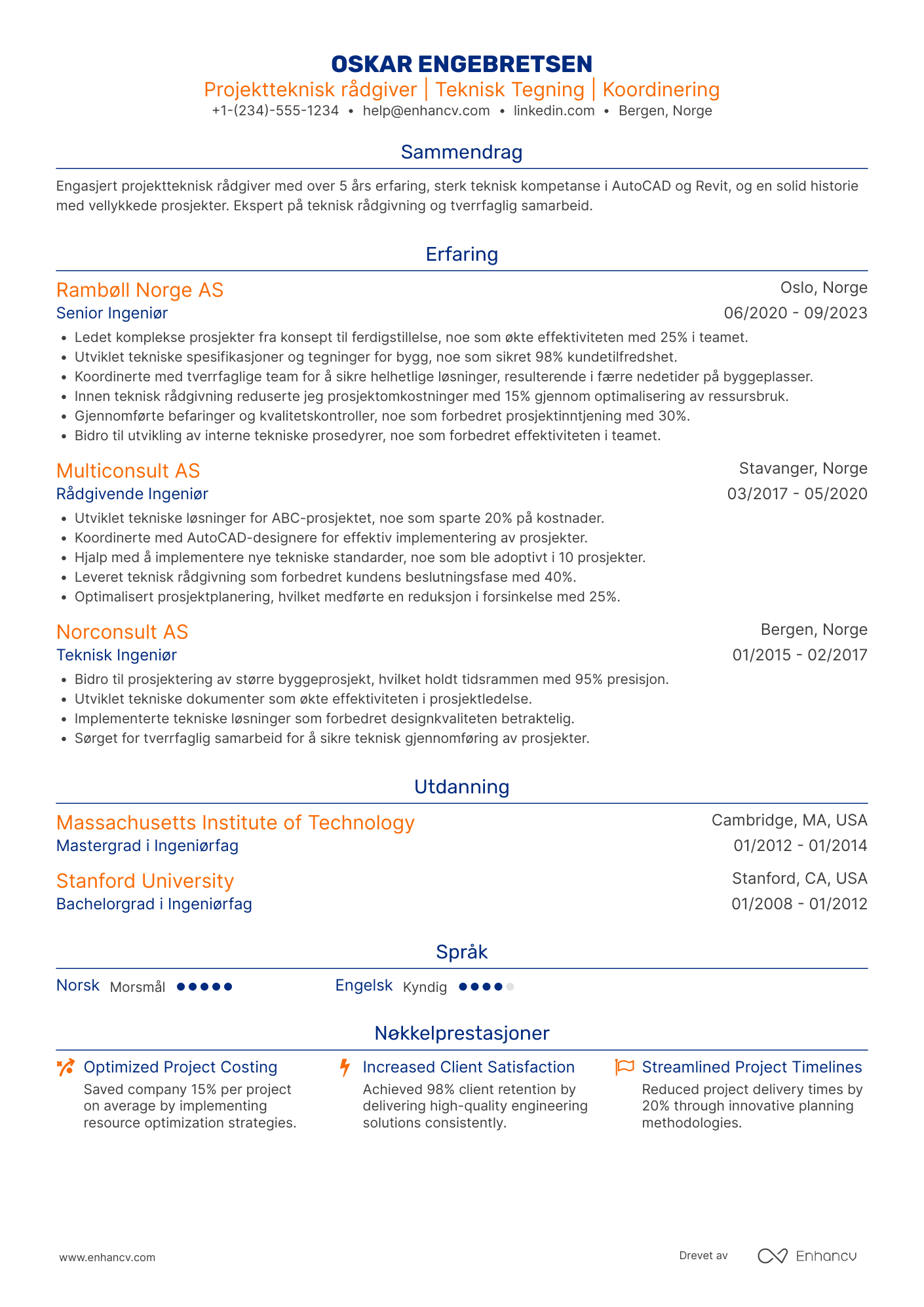 CV for Projektteknisk rådgiver