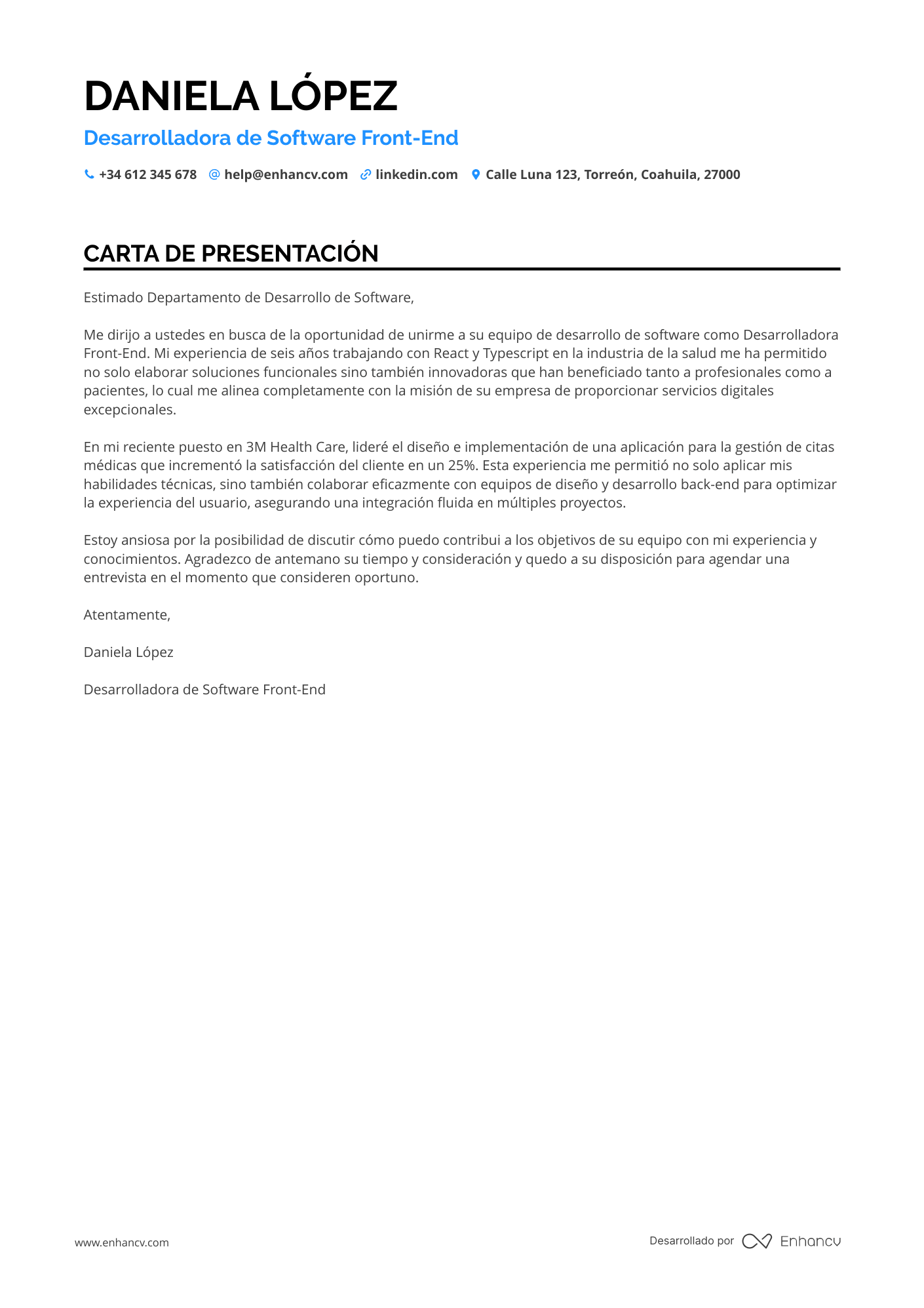 Desarrollador de Software Front End