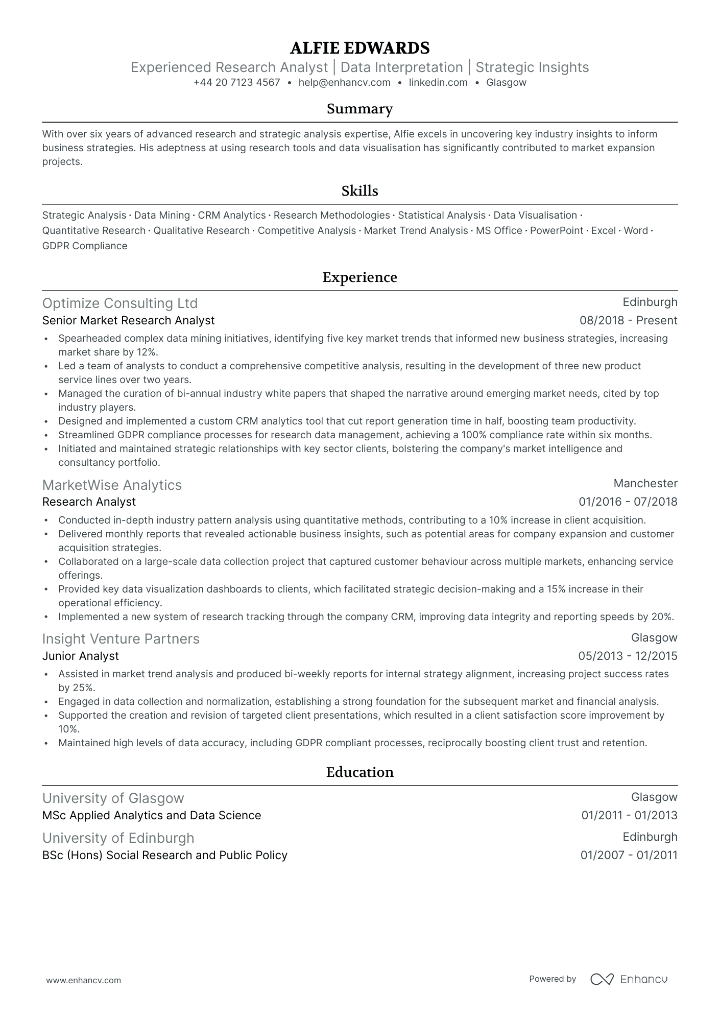 research skill cv