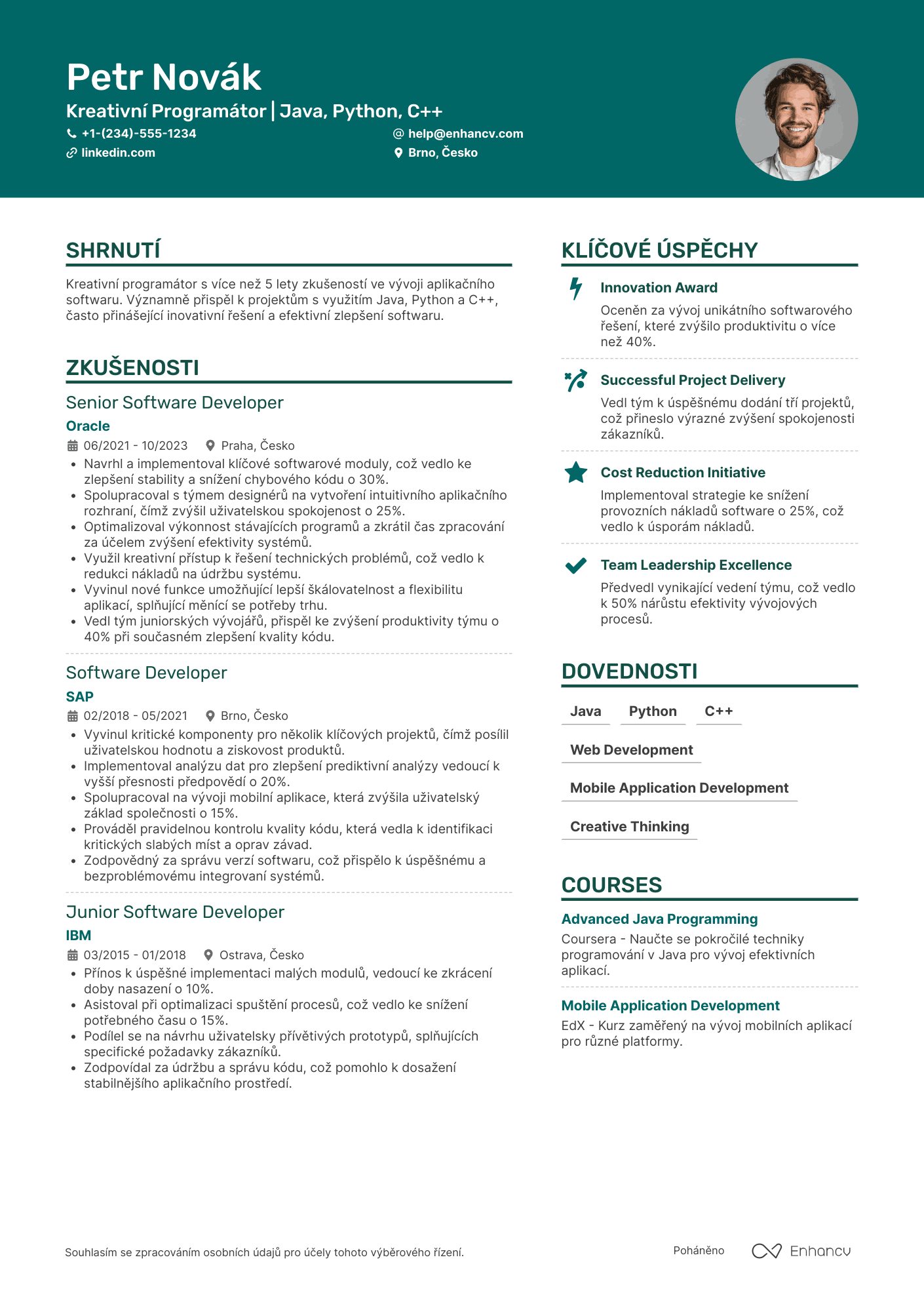 Životopis pro Kreativní Programátor