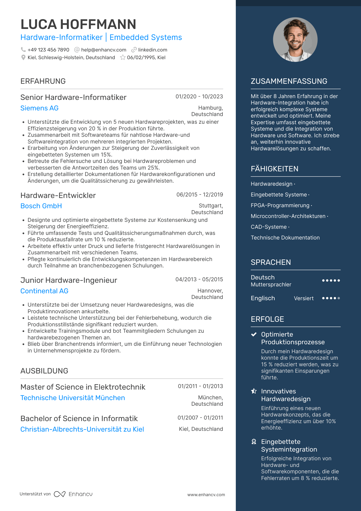 Lebenslauf als Hardware Informatiker