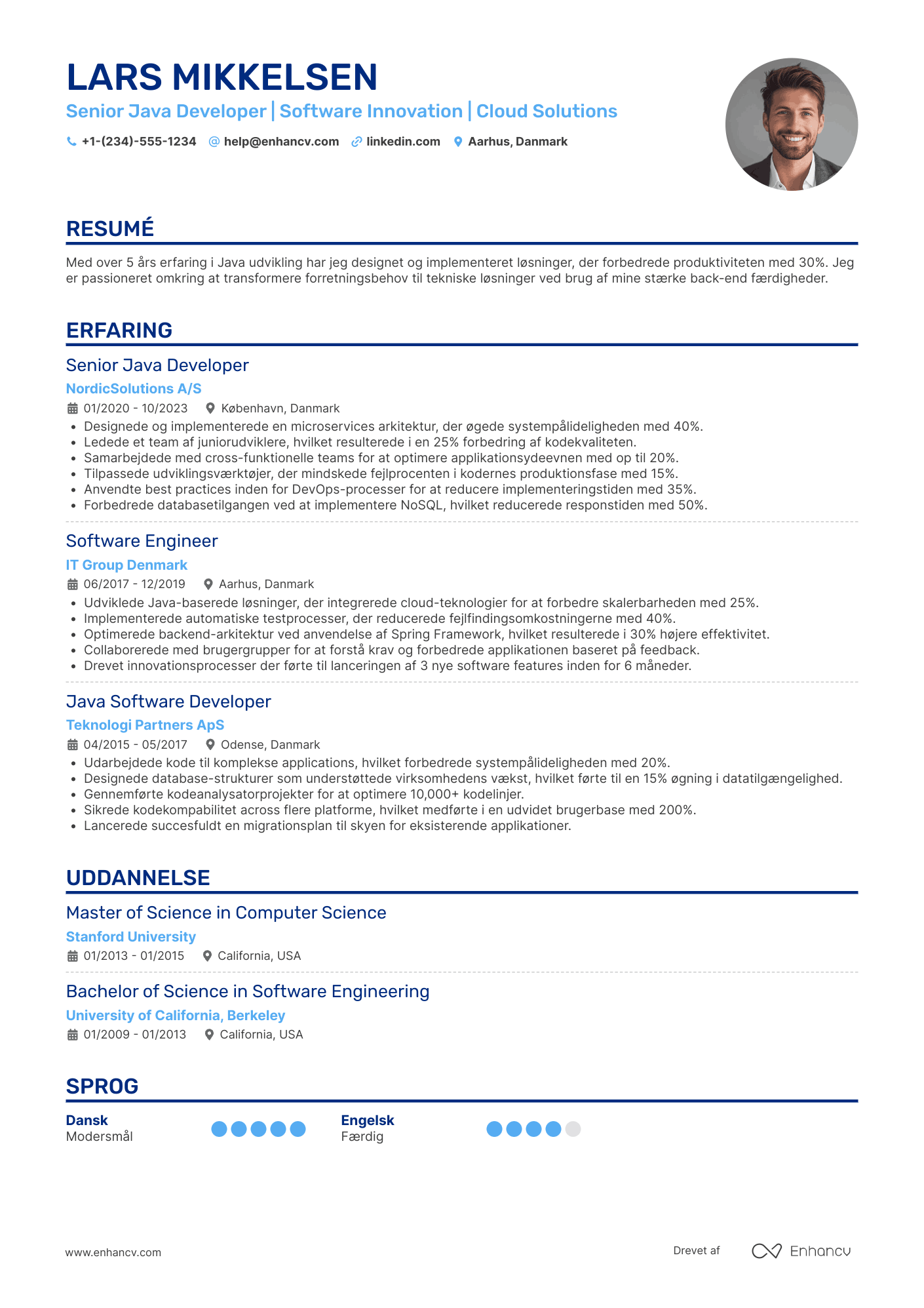 CV til Senior Java Udvikler