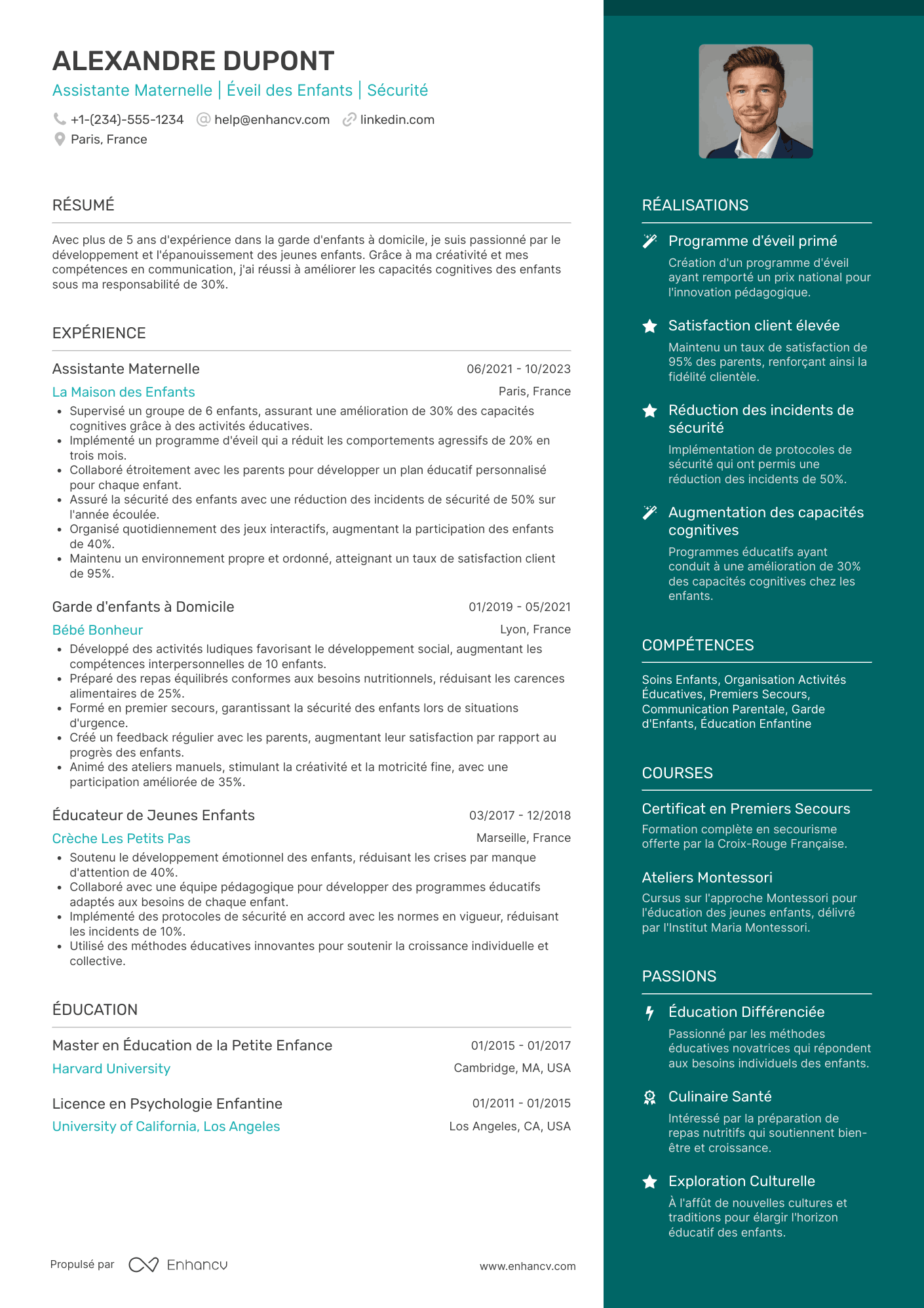 CV d’assistante maternelle à domicile