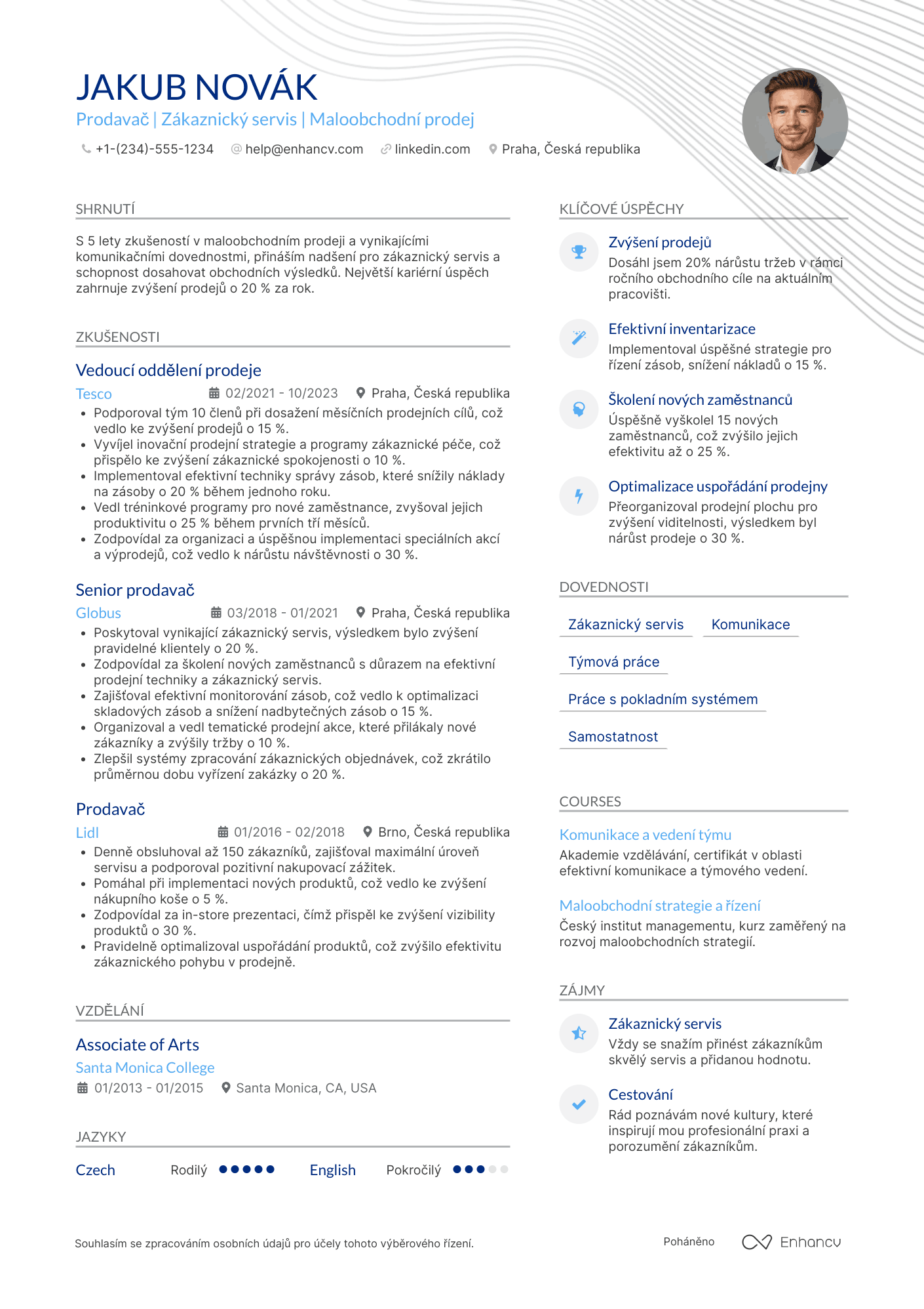 Moderní CV šablona