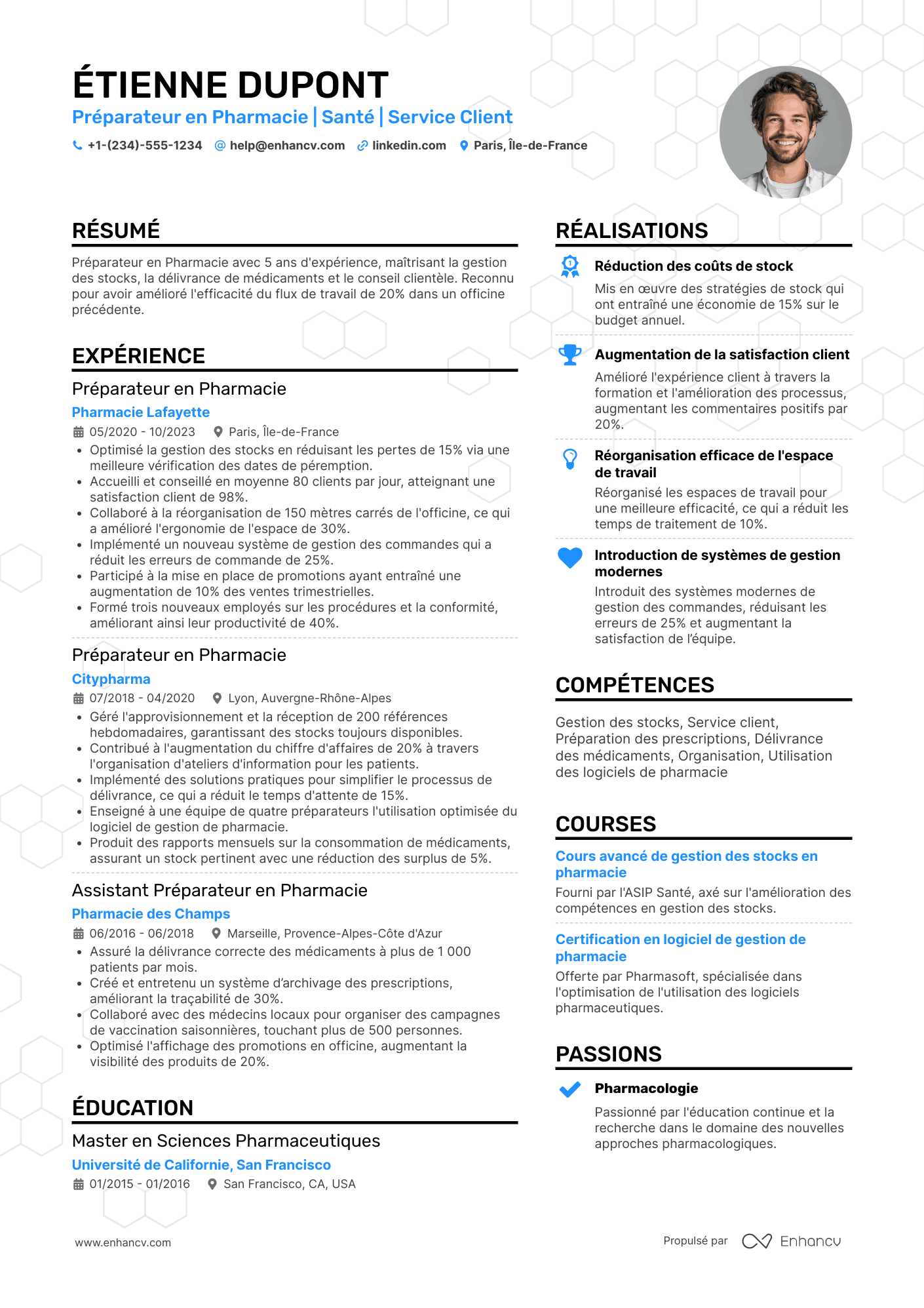 CV de préparateur en pharmacie