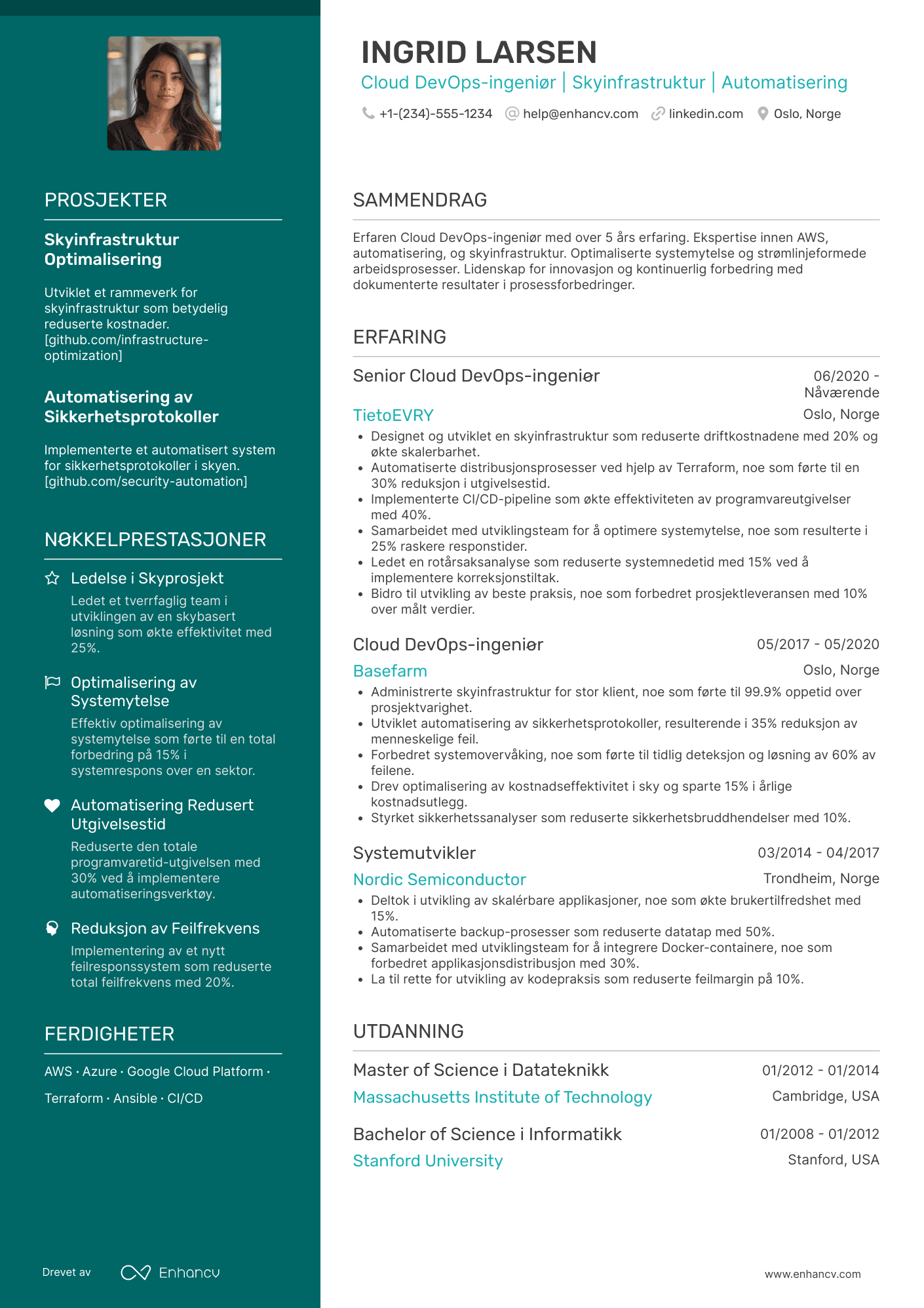 CV for Cloud DevOps ingeniør