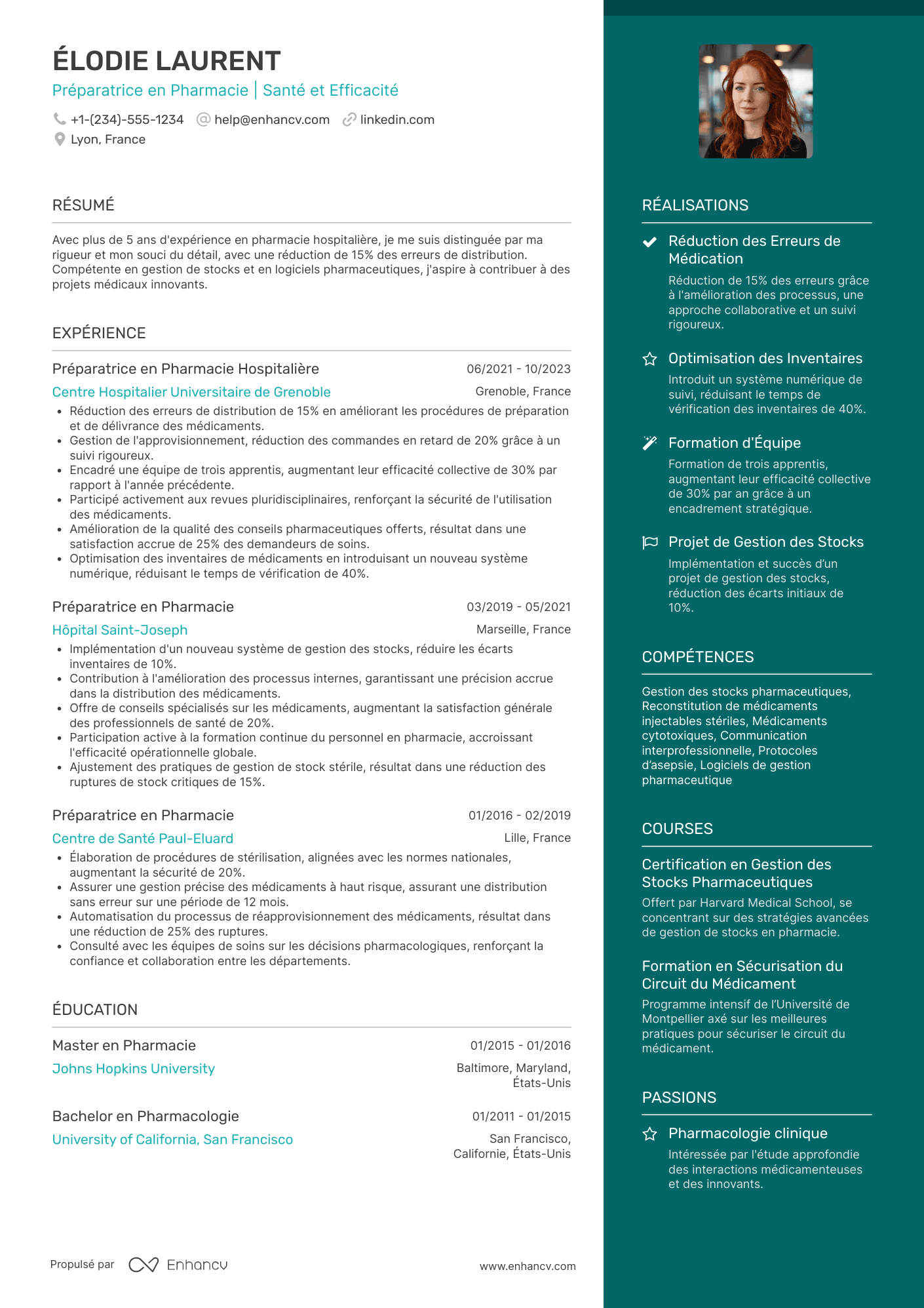 CV de préparateur en pharmacie hospitalière