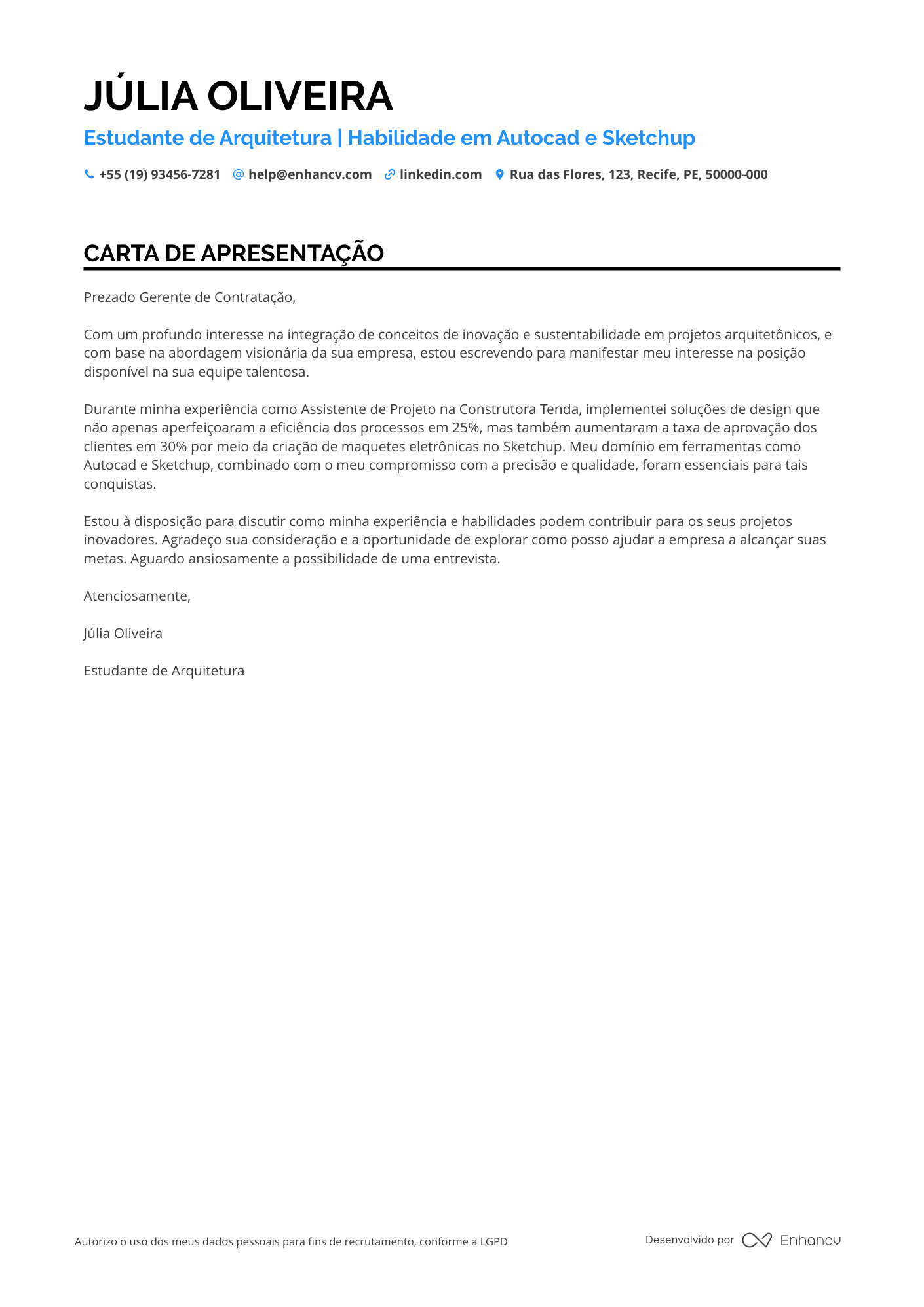 Estudante de Arquitetura Residencial