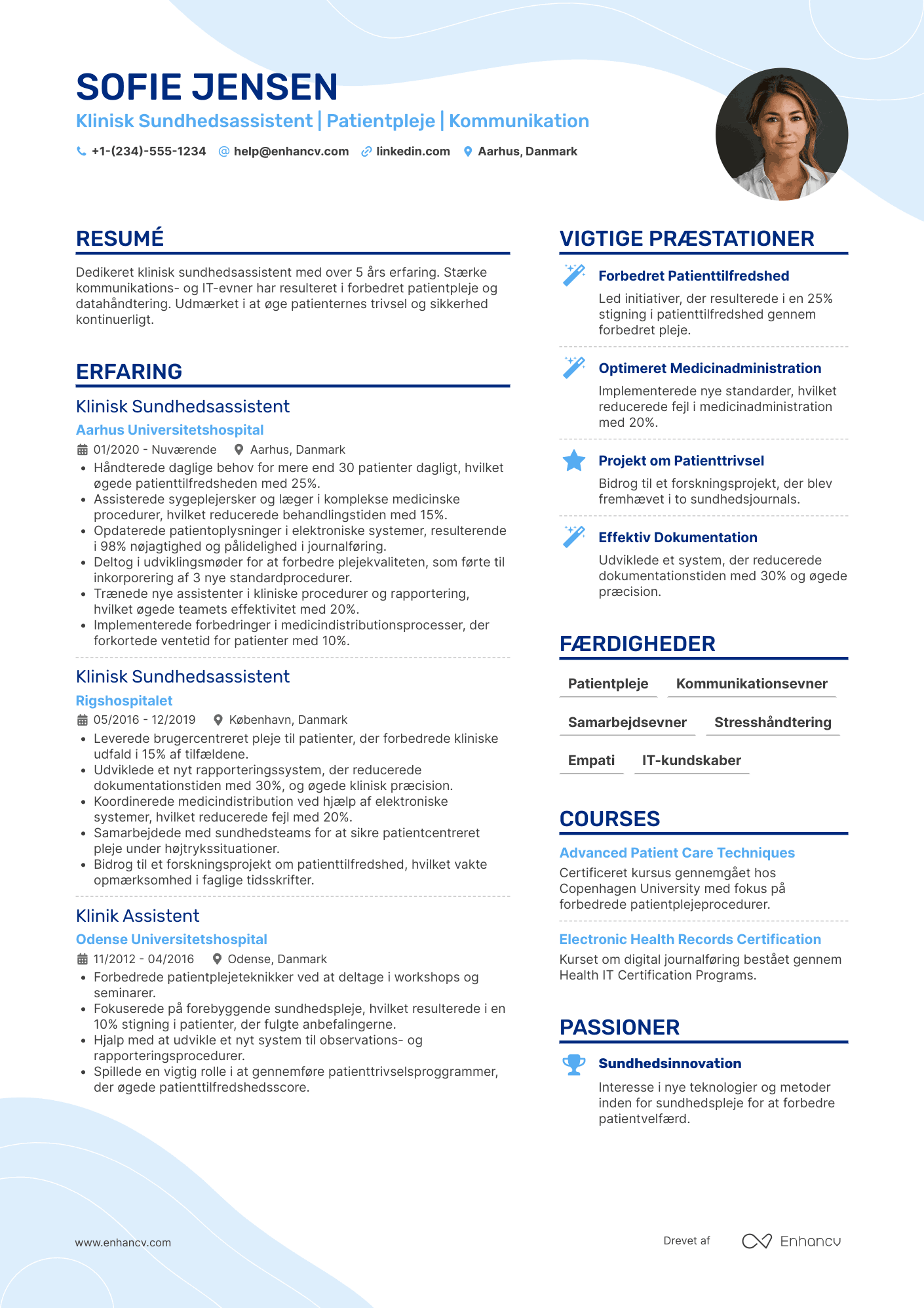 CV til Klinisk sundhedsassistent