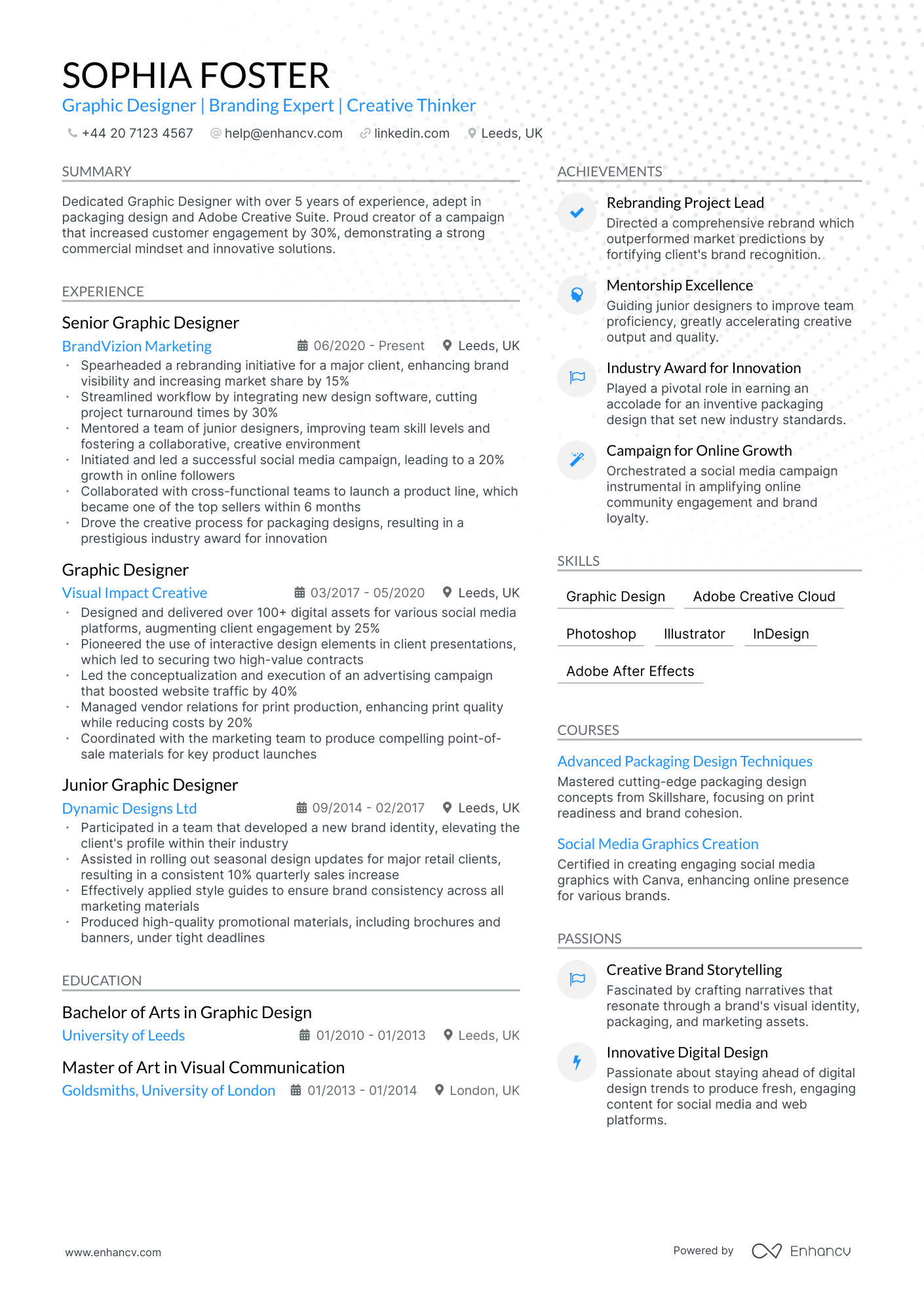 graphic designer personal statement cv