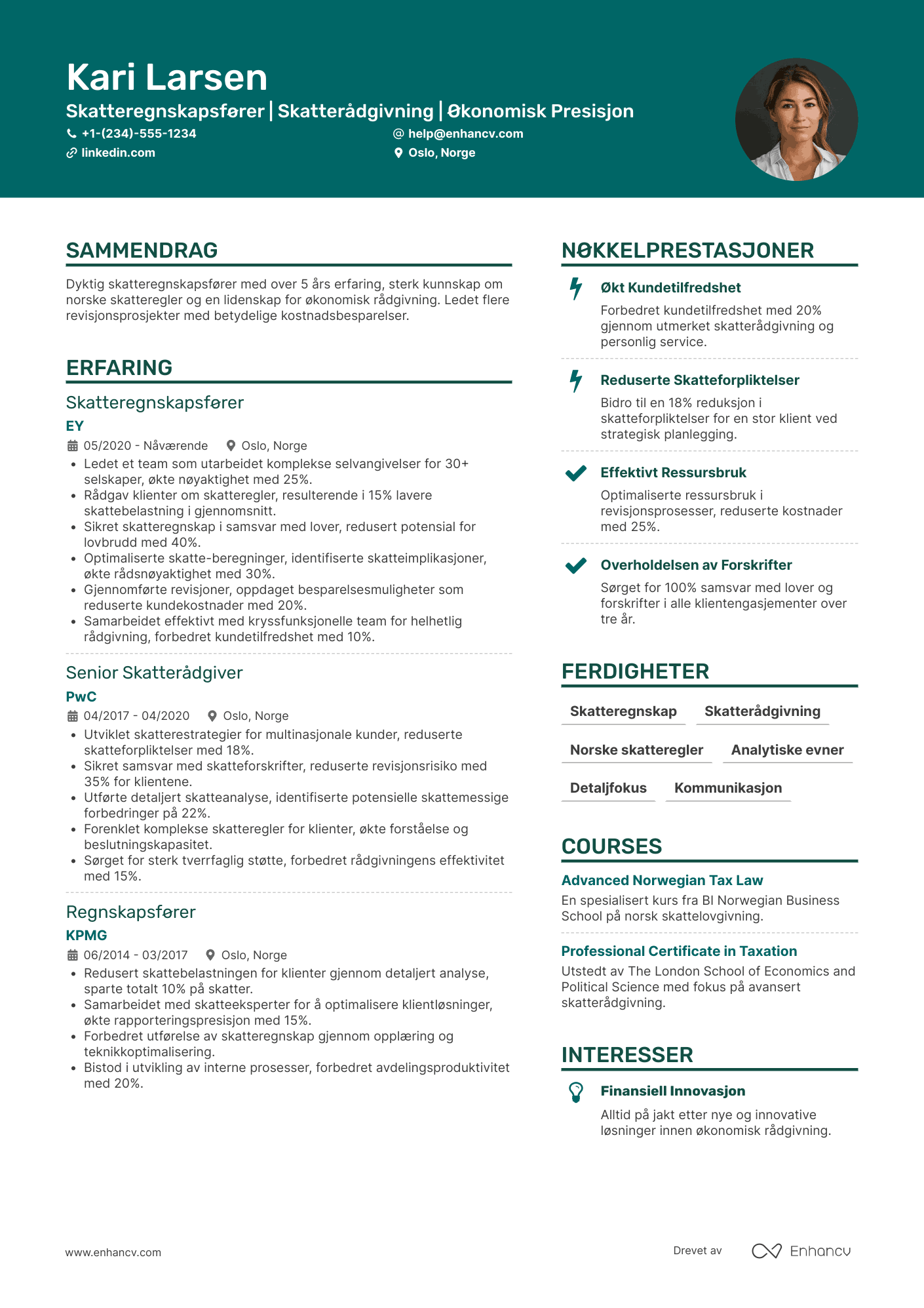 CV for Skatteregnskapsfører