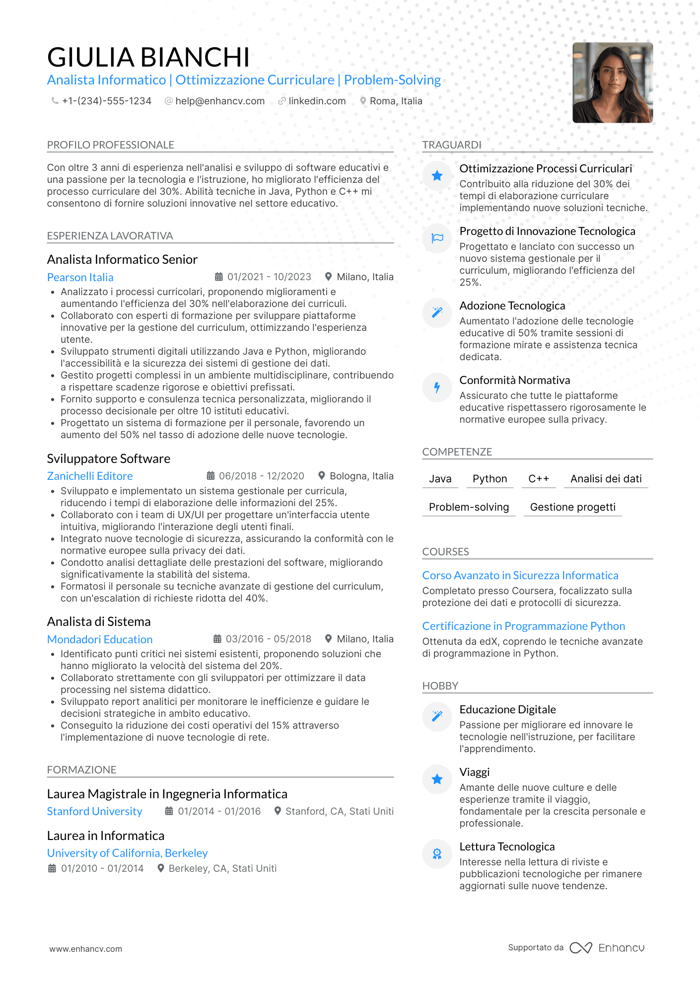 Curriculum analista informatico