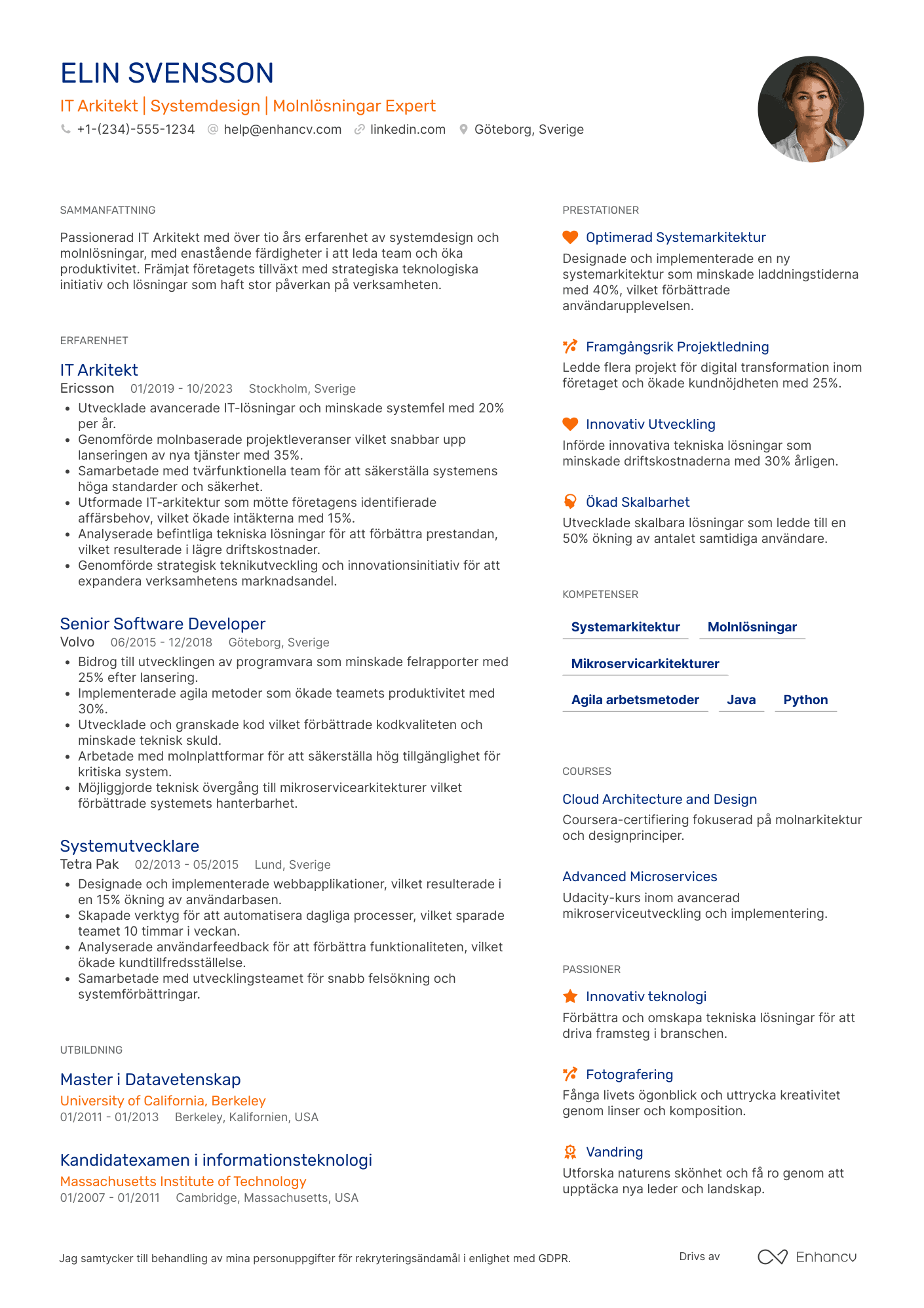 CV för IT Arkitekt