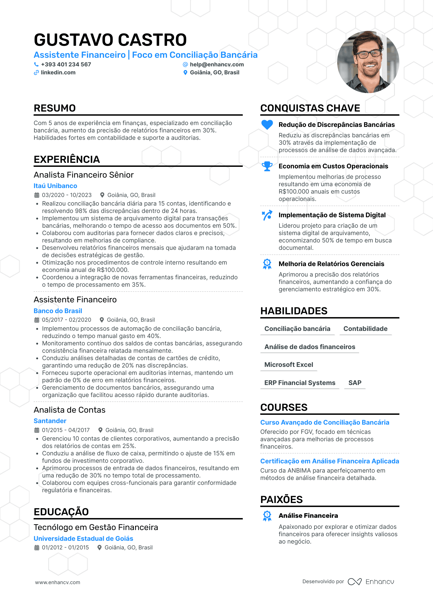 Currículo de Assistente Financeiro