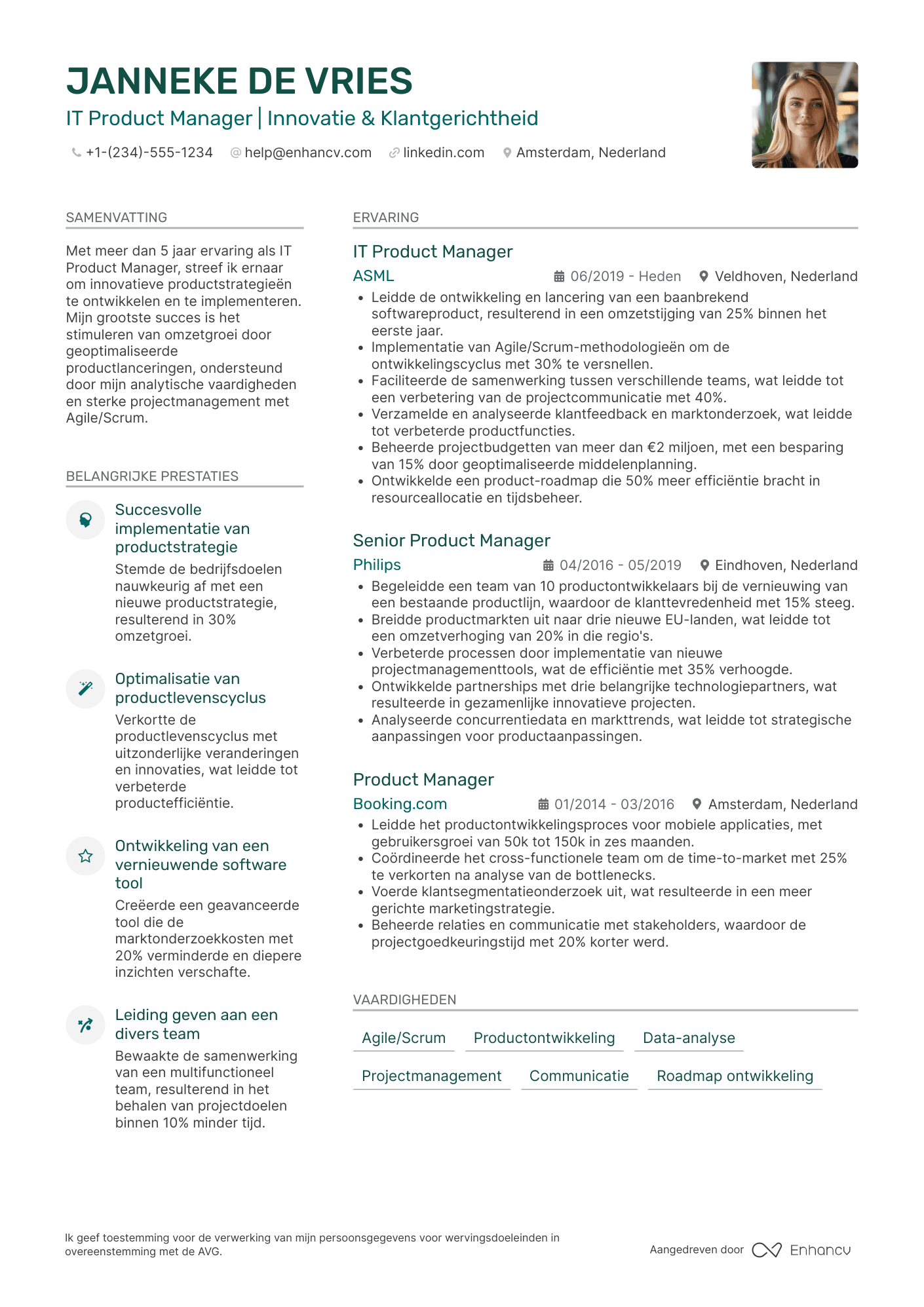 CV voor IT Product Manager
