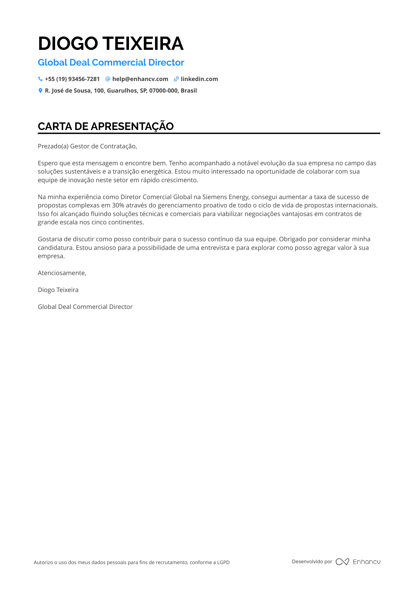 Diretor Comercial de Serviços