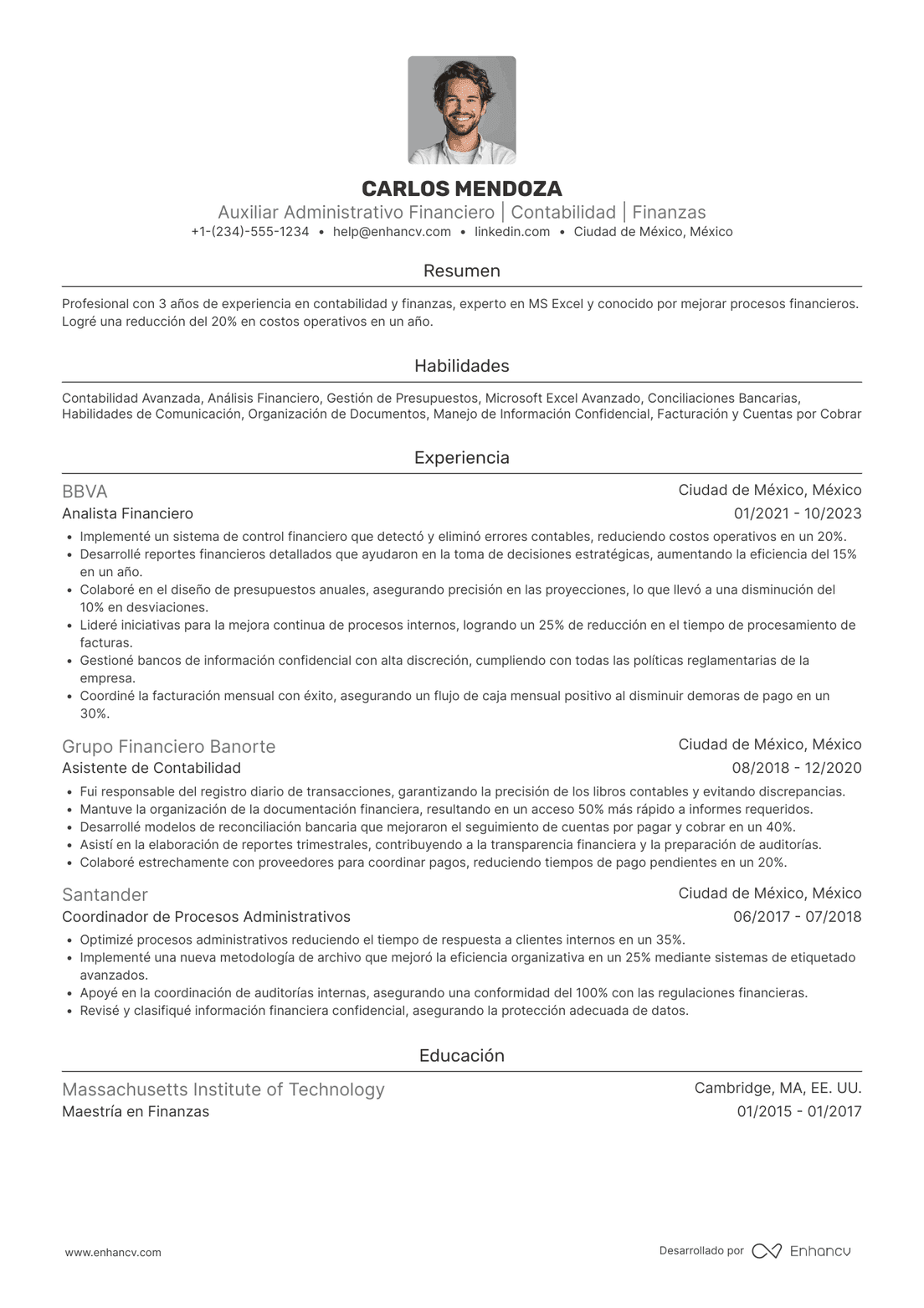 Auxiliar administrativo financiero