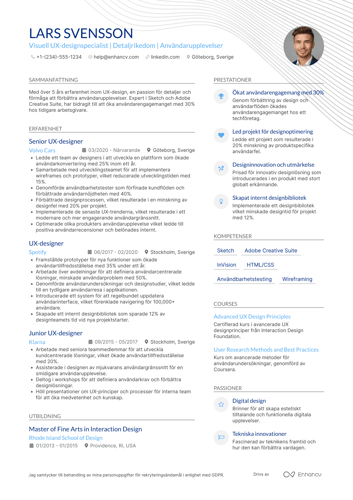CV för Visuell UX design