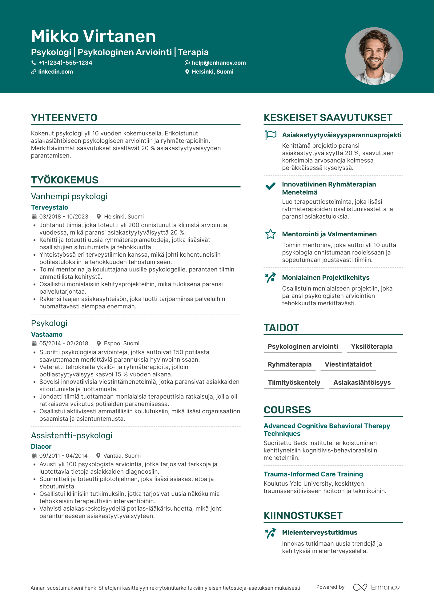 Luova CV pohja