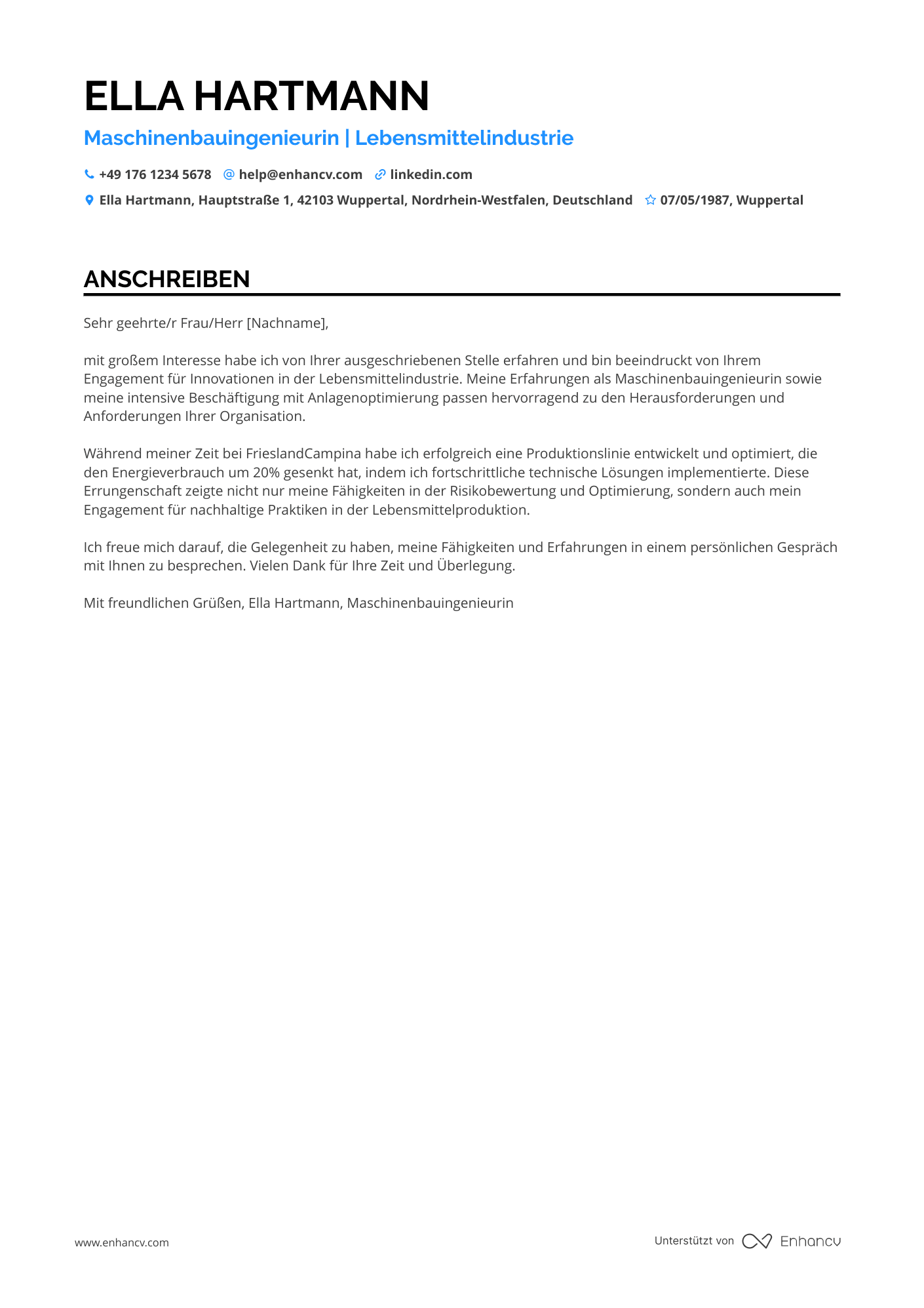 Maschinenbauingenieur in der Lebensmittelindustrie