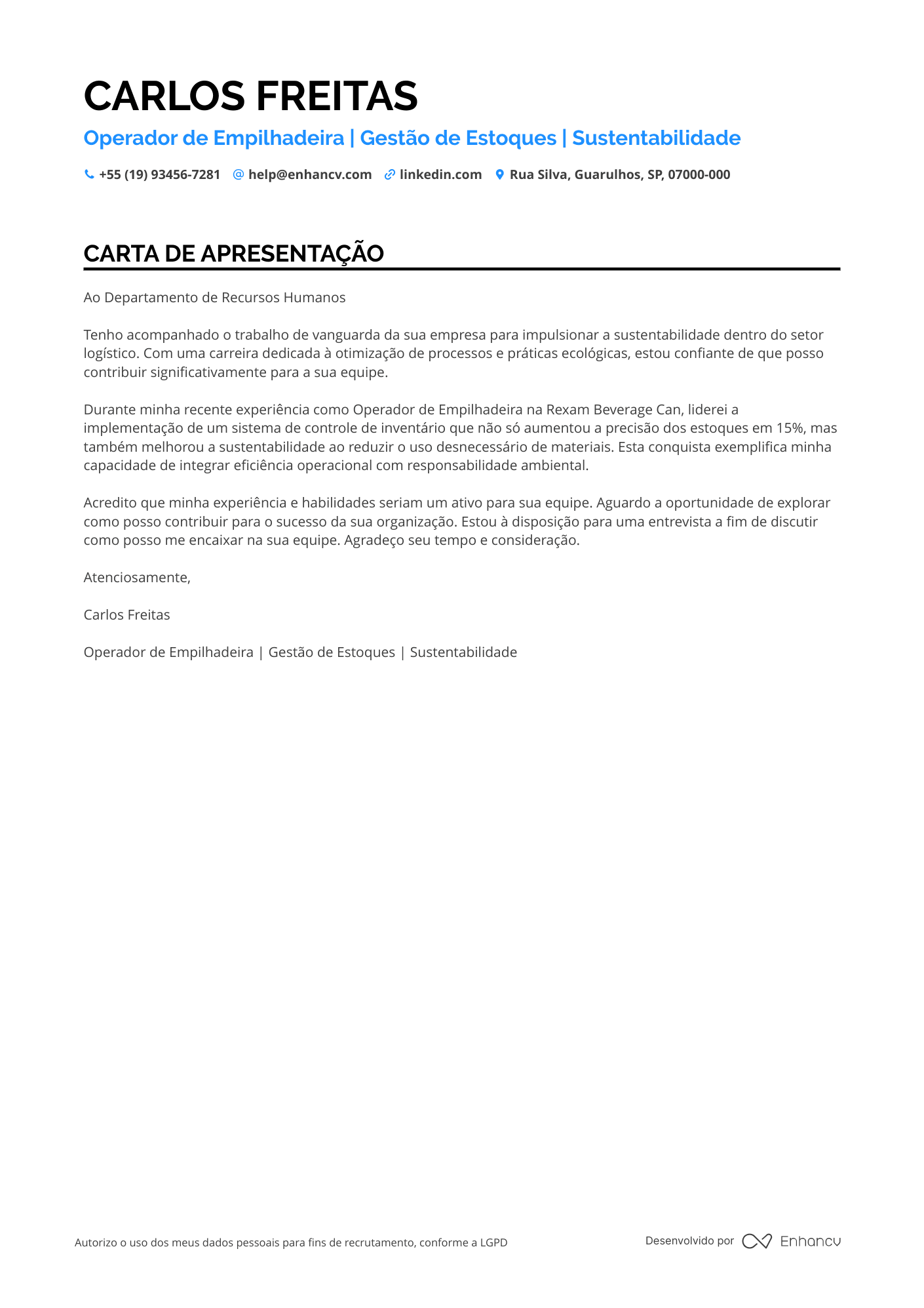 Operador de empilhadeira Sem experiência