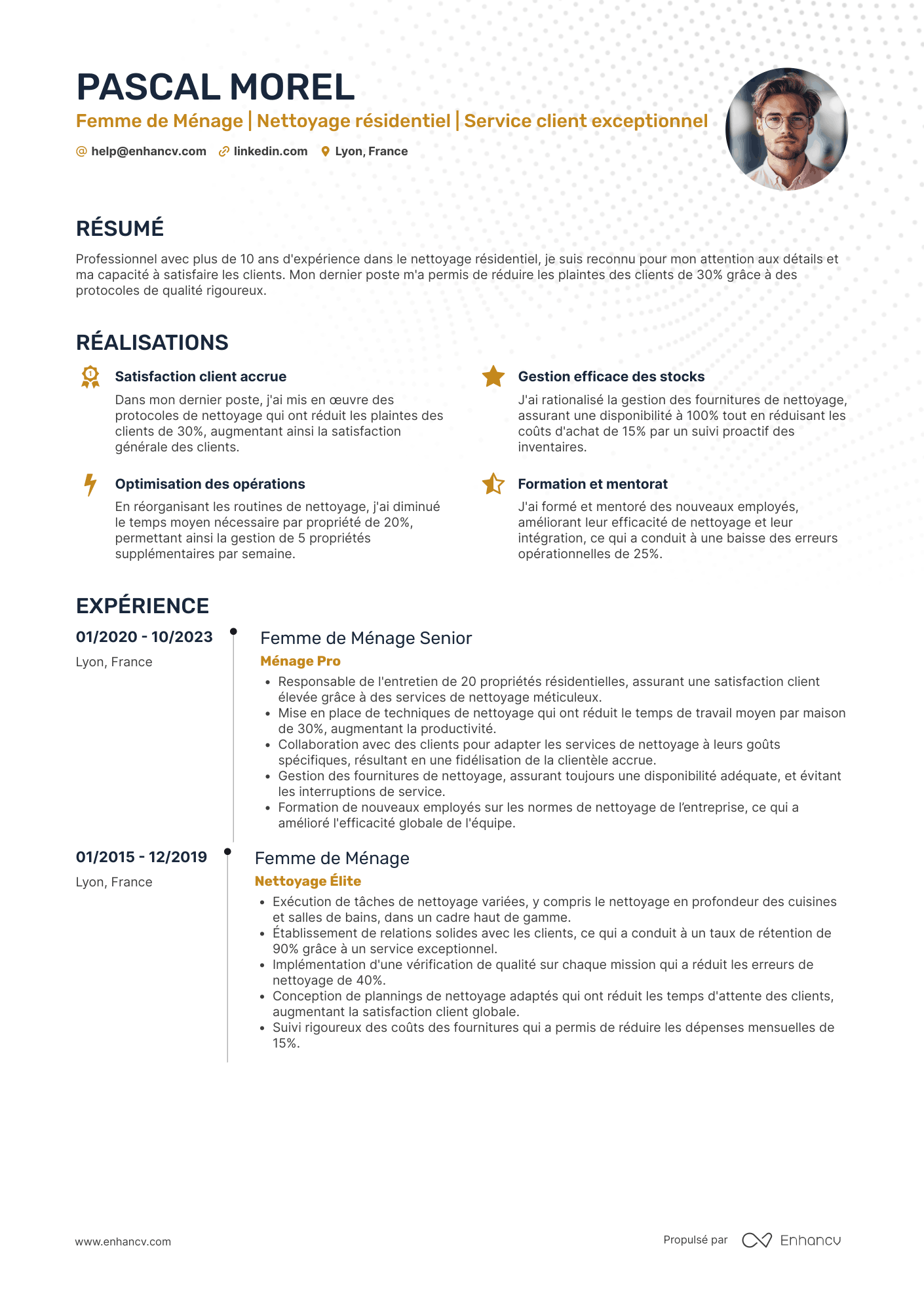 Femme de ménage longue carrière (>10 ans)