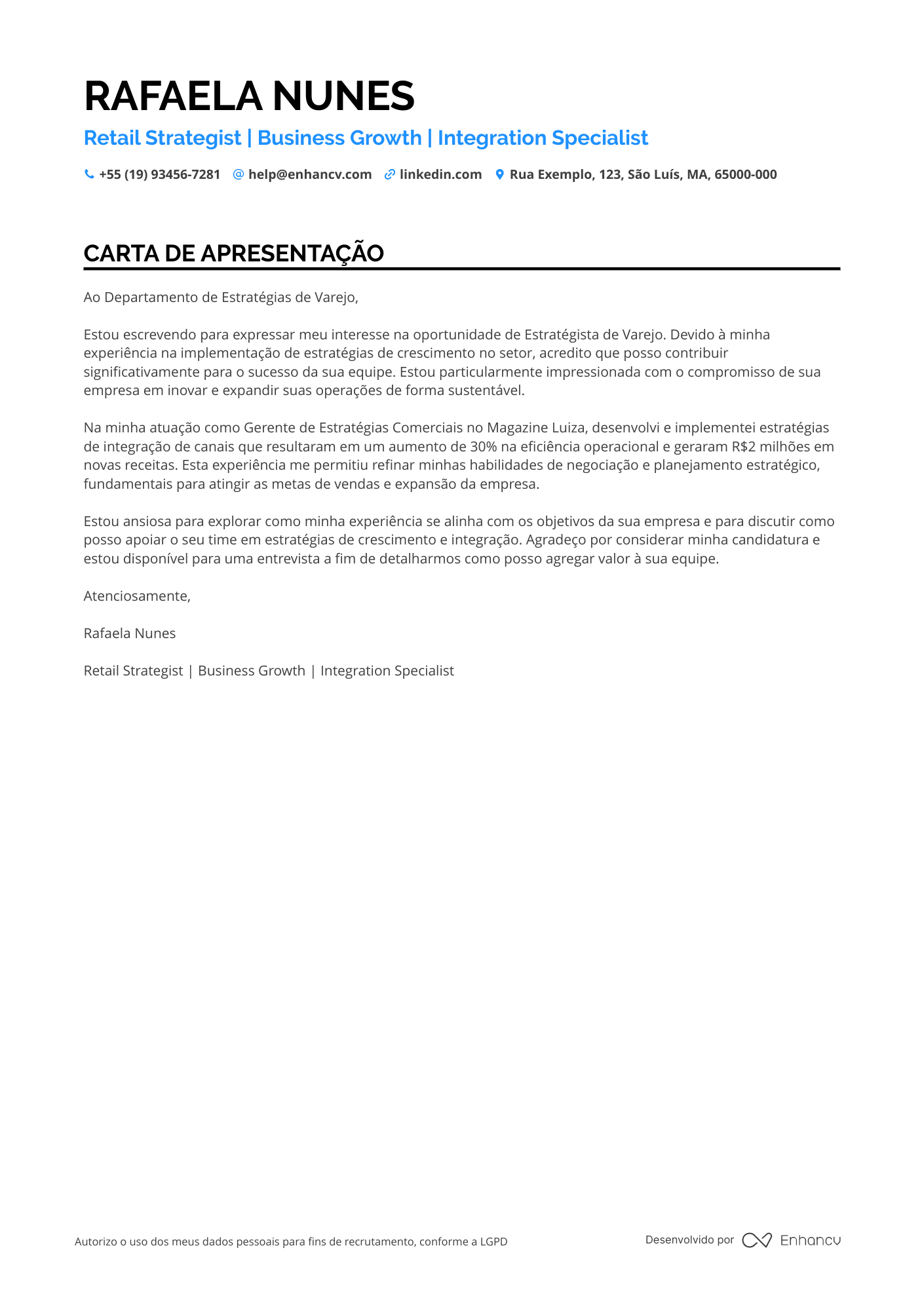 Gerente de Vendas de Varejo