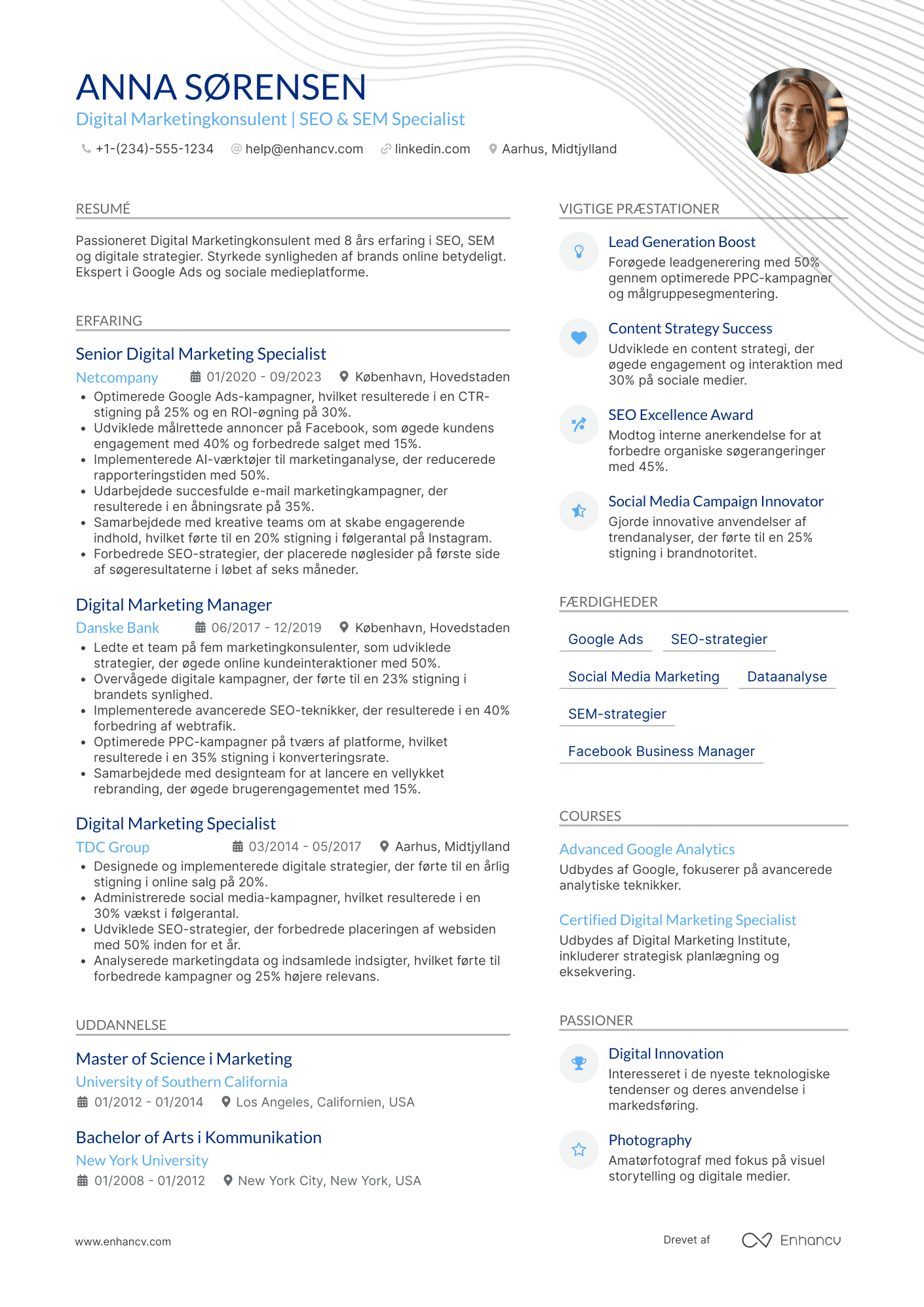 CV til Digital marketingkonsulent