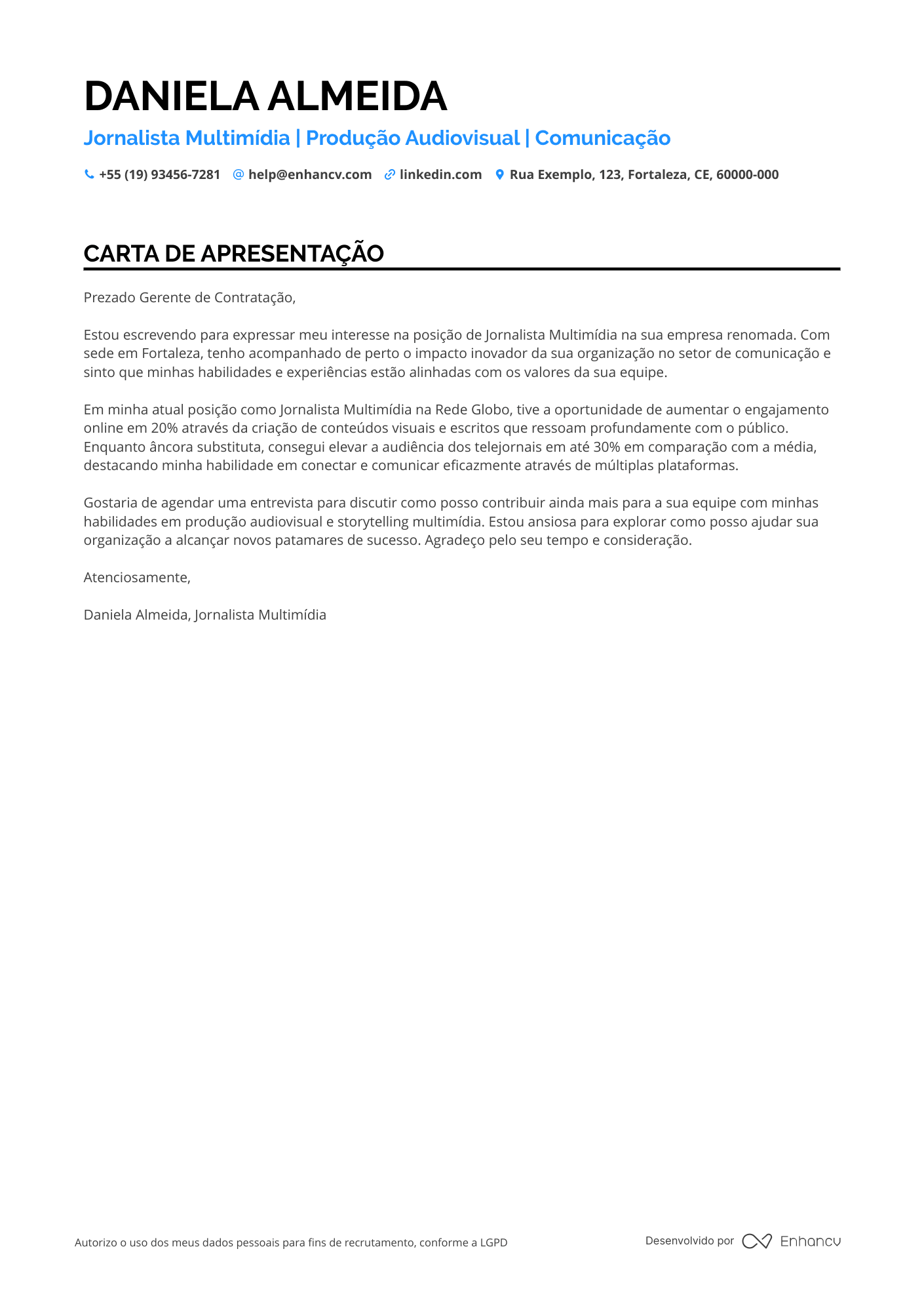 Jornalista Meio período