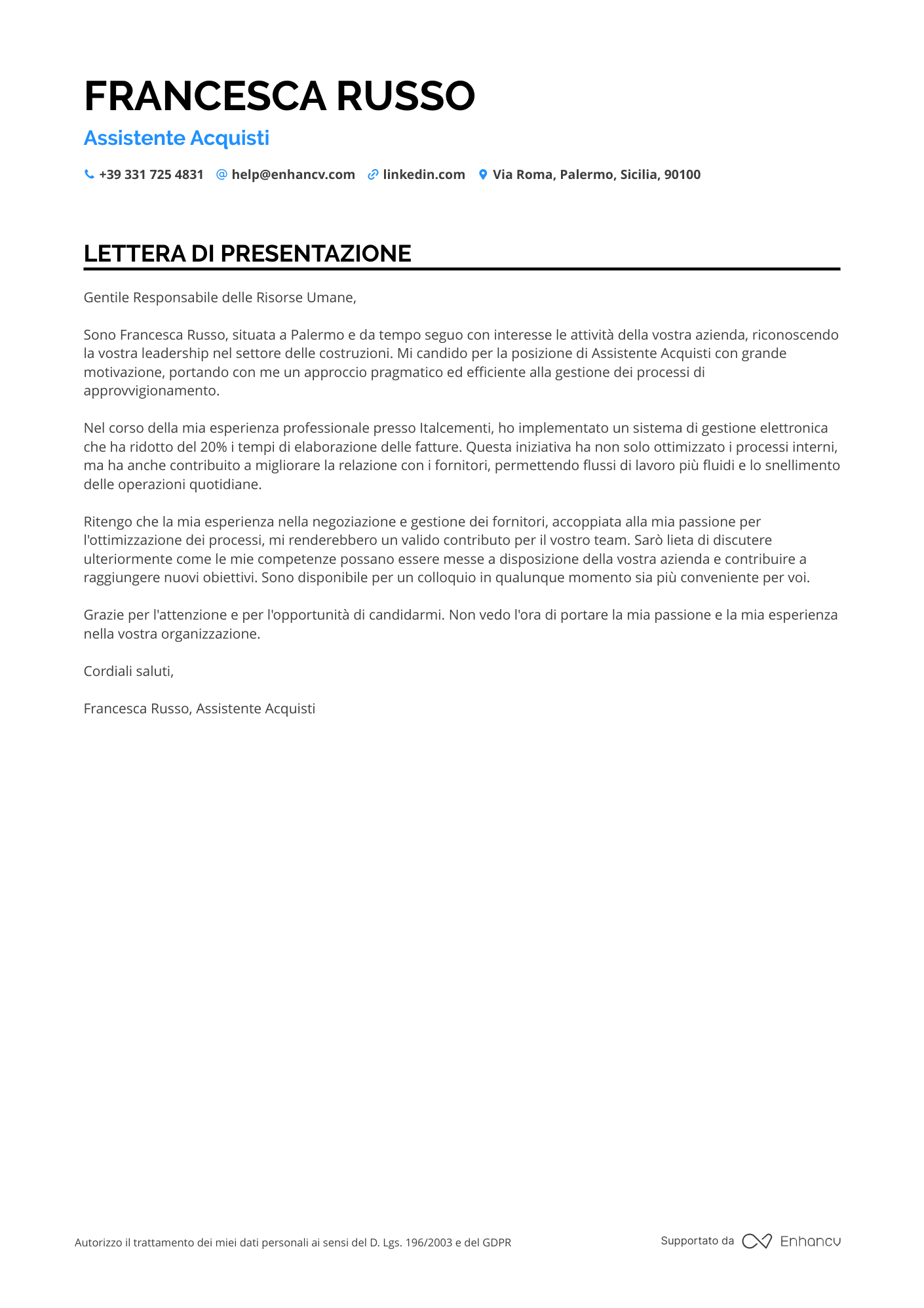 Segretaria di Ufficio Acquisti