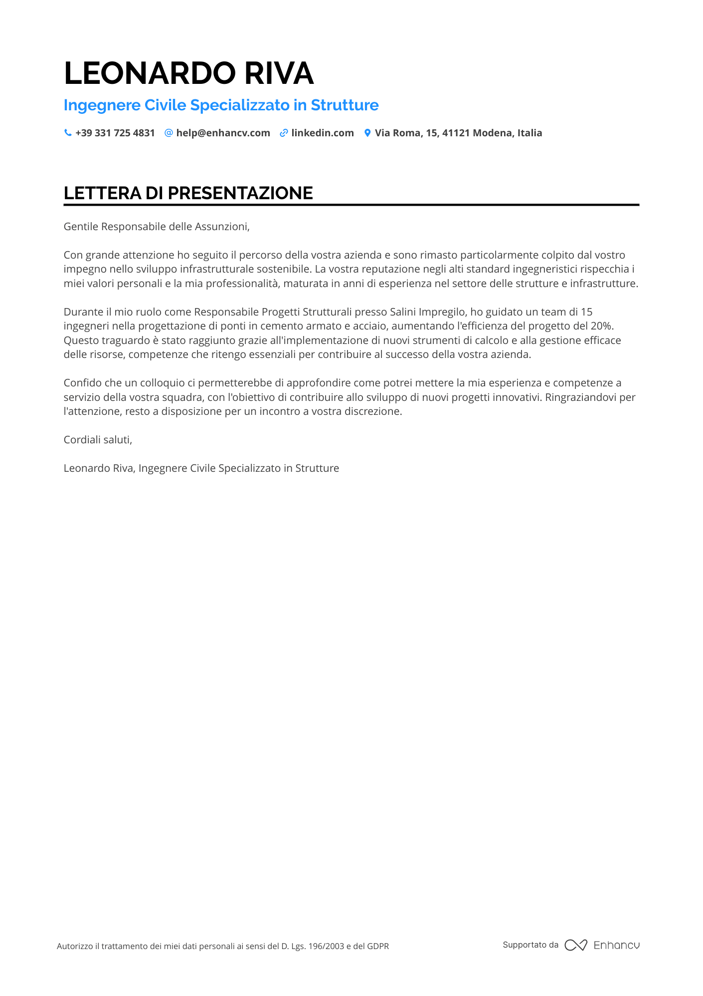 Ingegnere Civile Senior