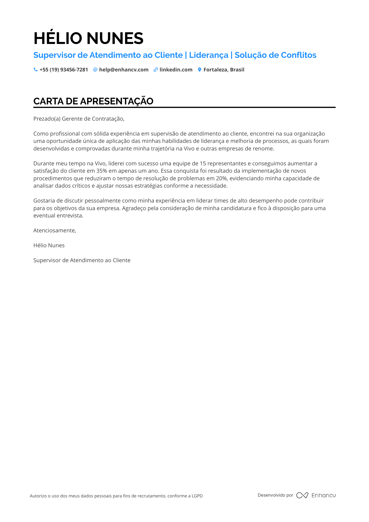 Supervisor de Atendimento ao Cliente em Telecomunicações
