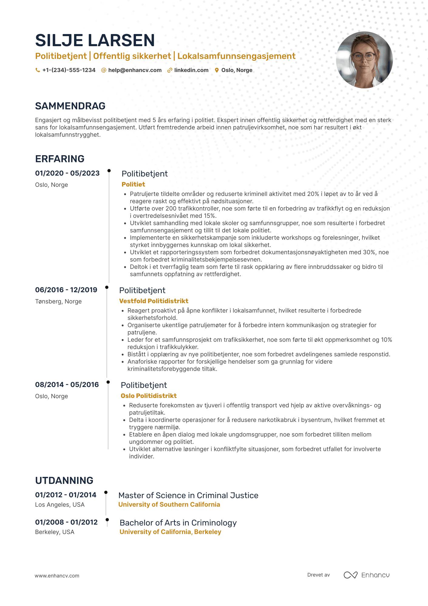 CV for Politibetjent gatepatrulje