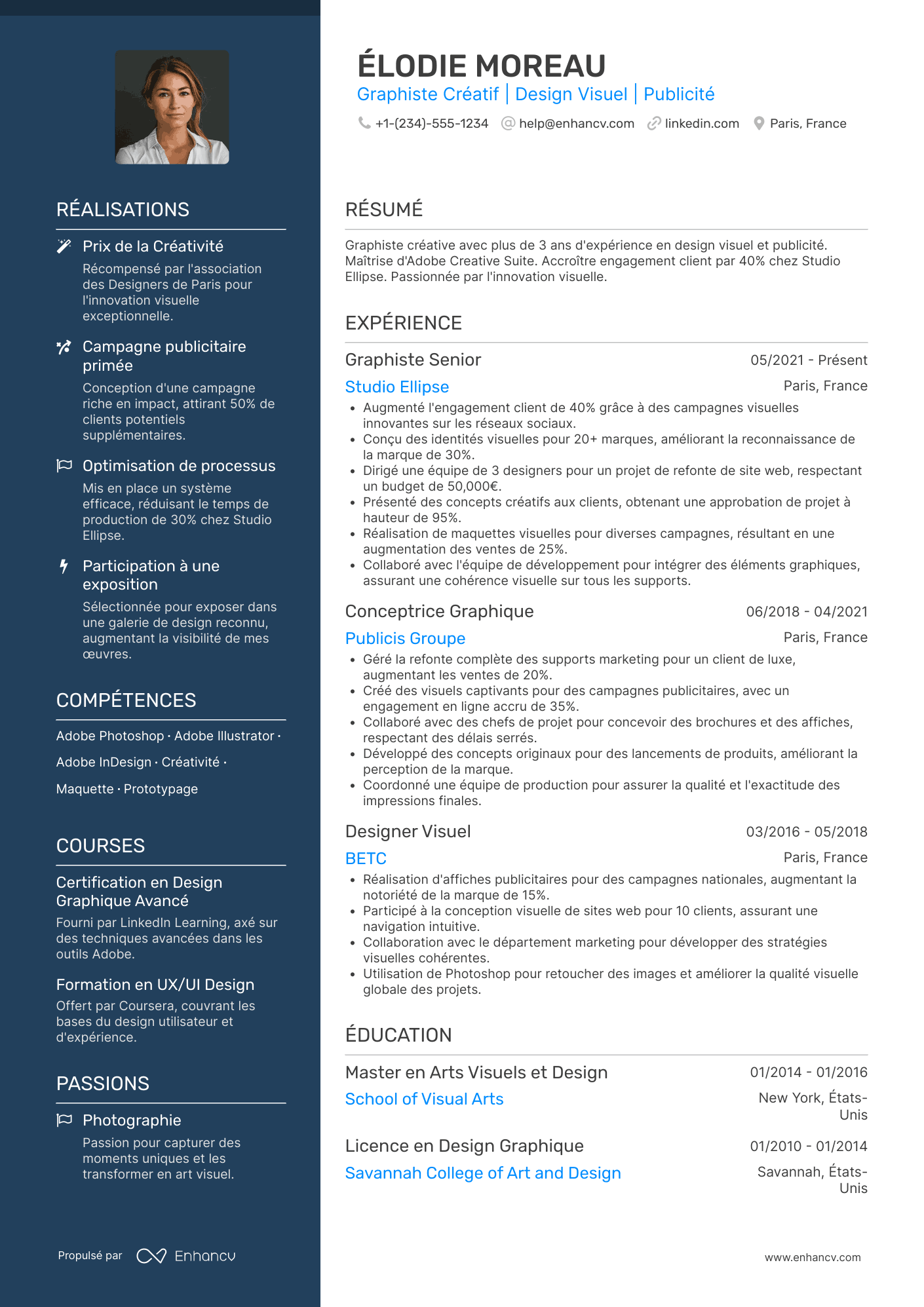 Exemple de CV pour un graphiste
