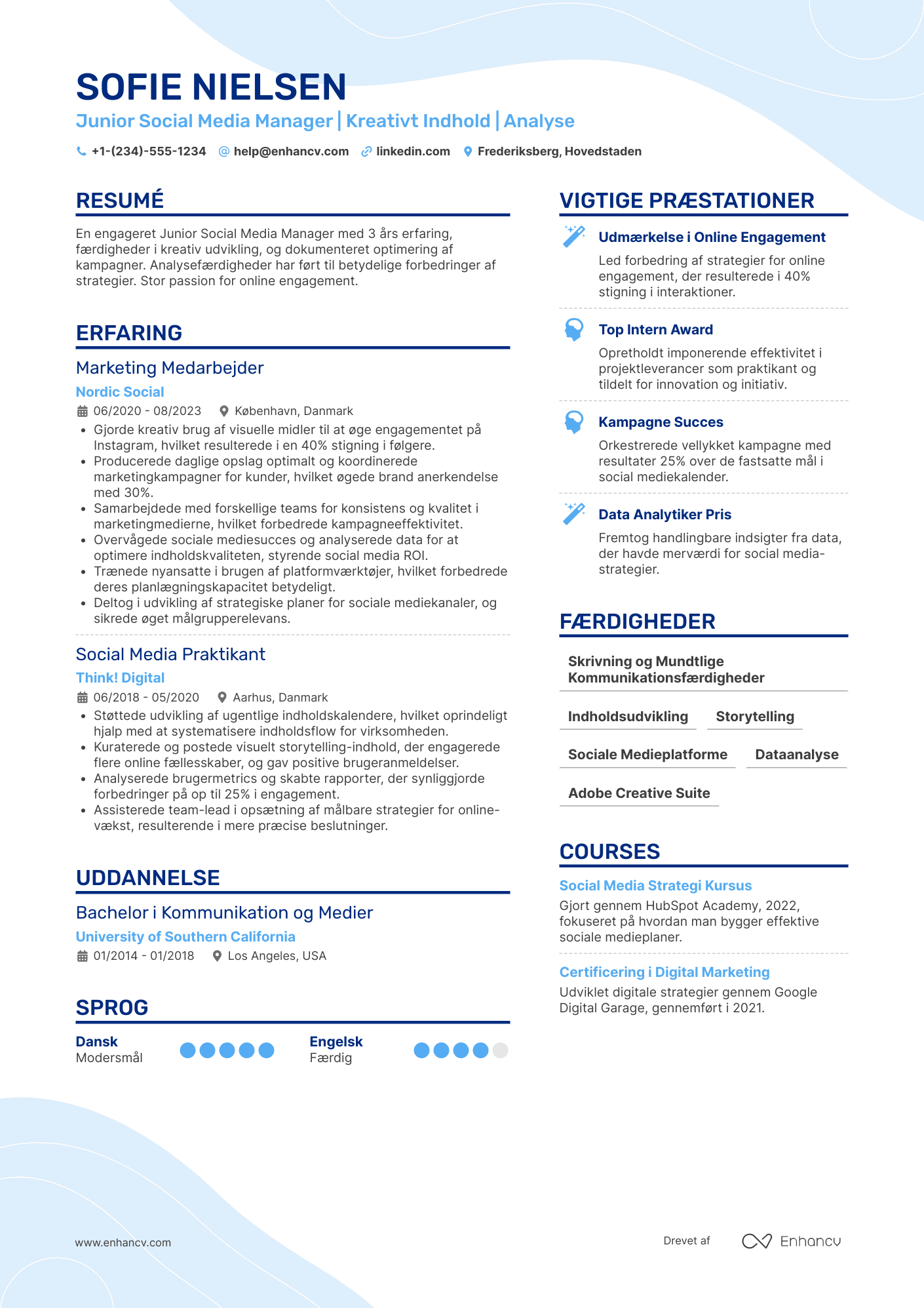 CV til Junior Social Media Manager